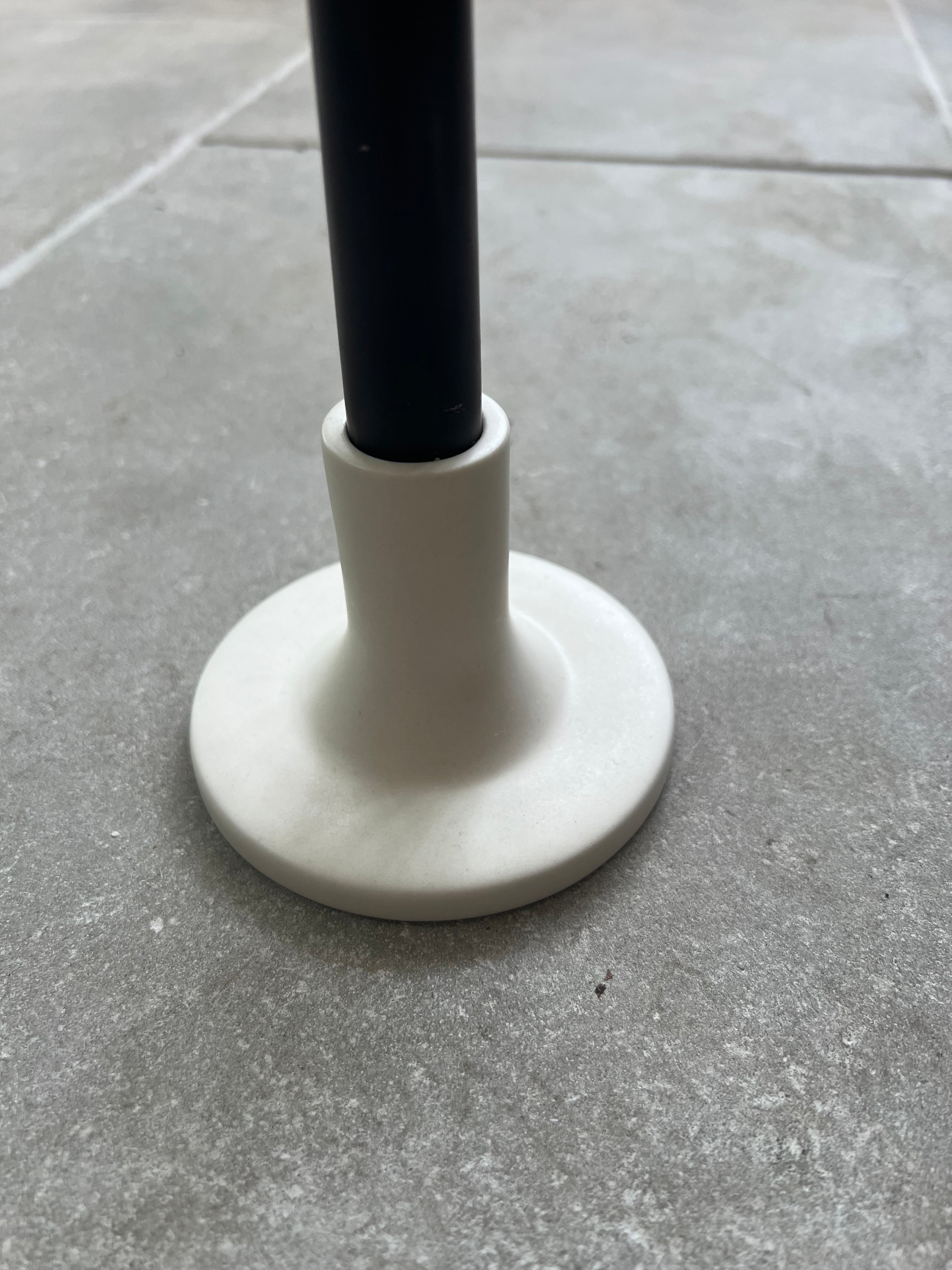 Ceramic Taper Candle Holders - Smoke & White