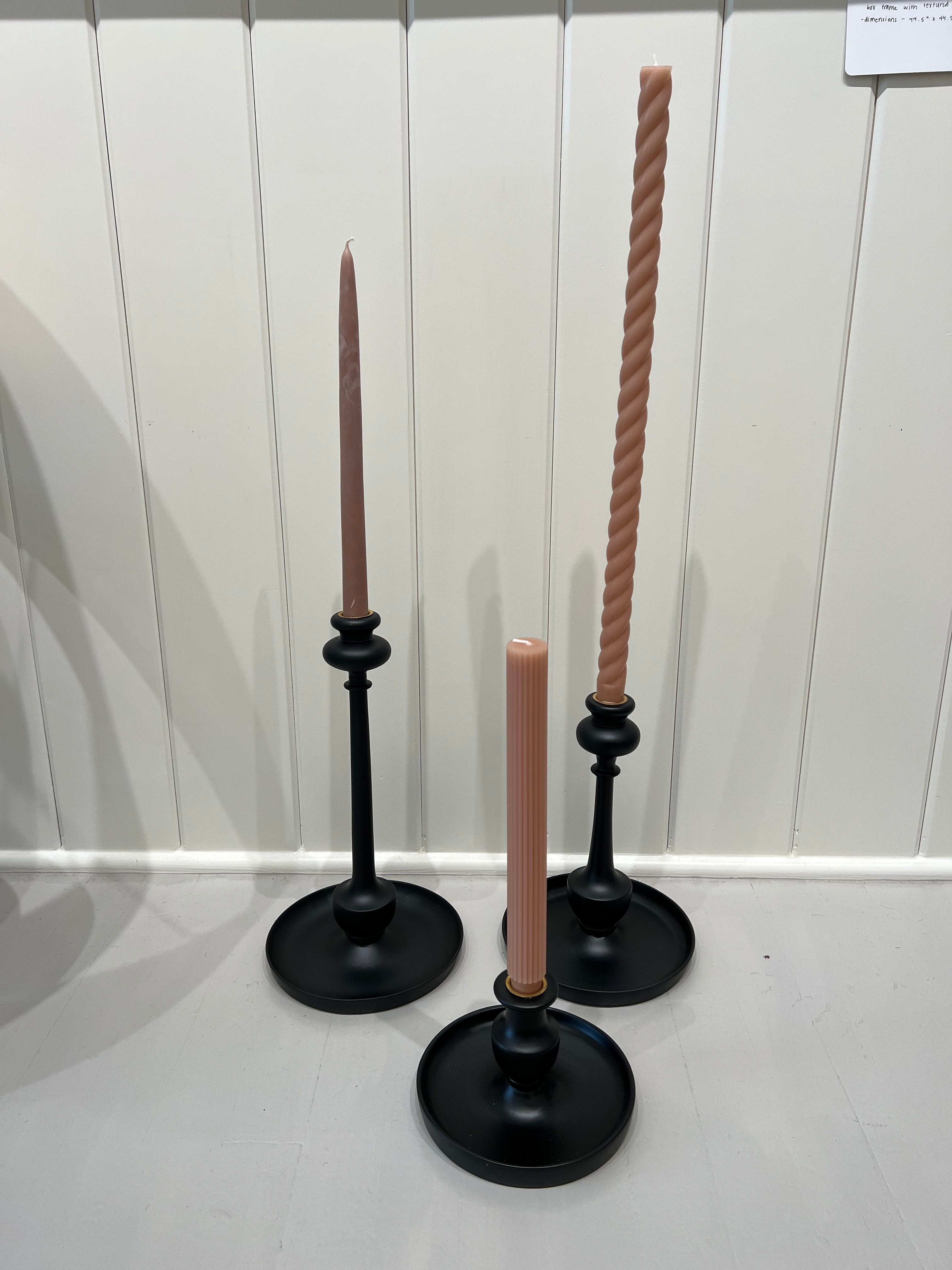 Ebony Candlestick with Hurricane