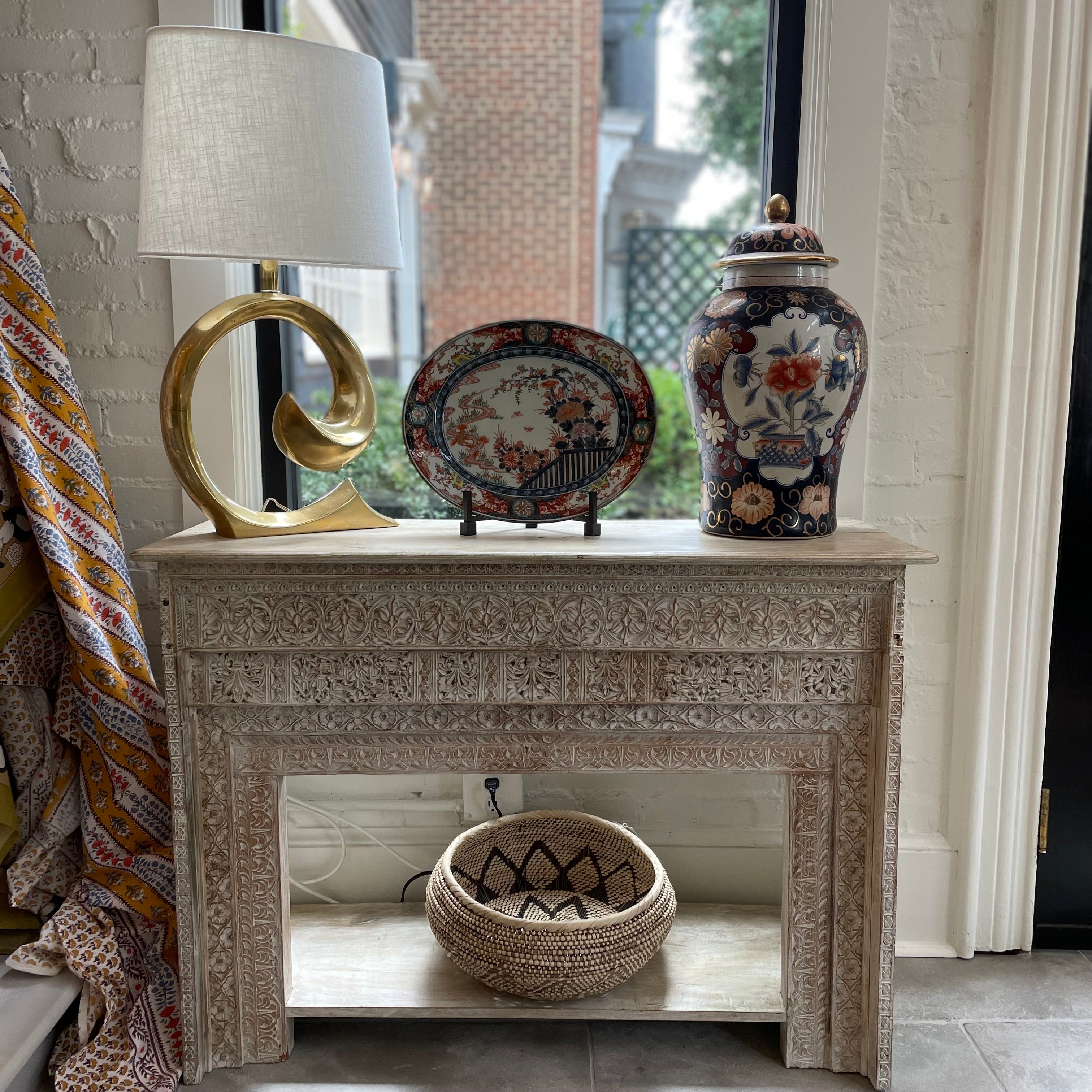 Wood Indian Console
