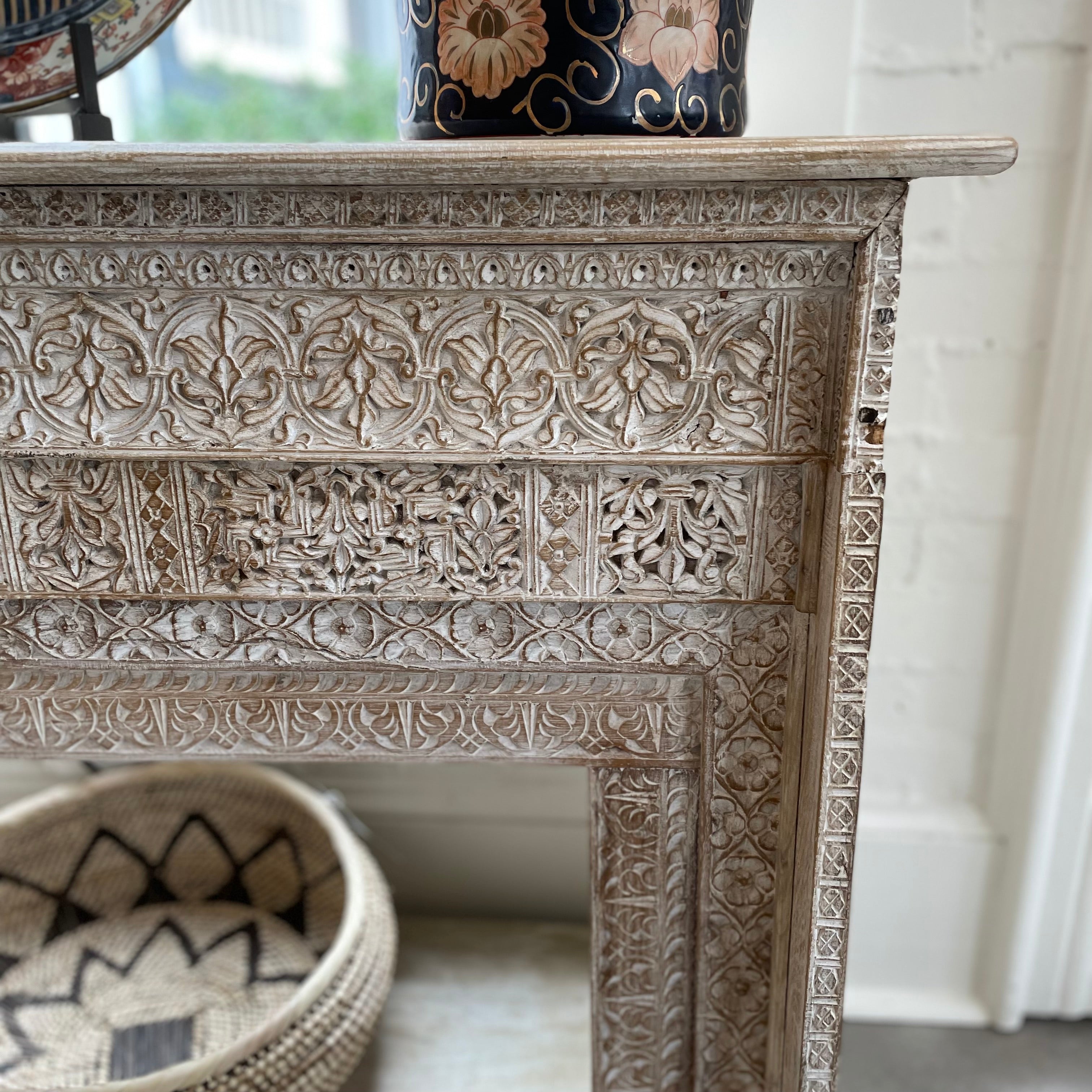 Wood Indian Console