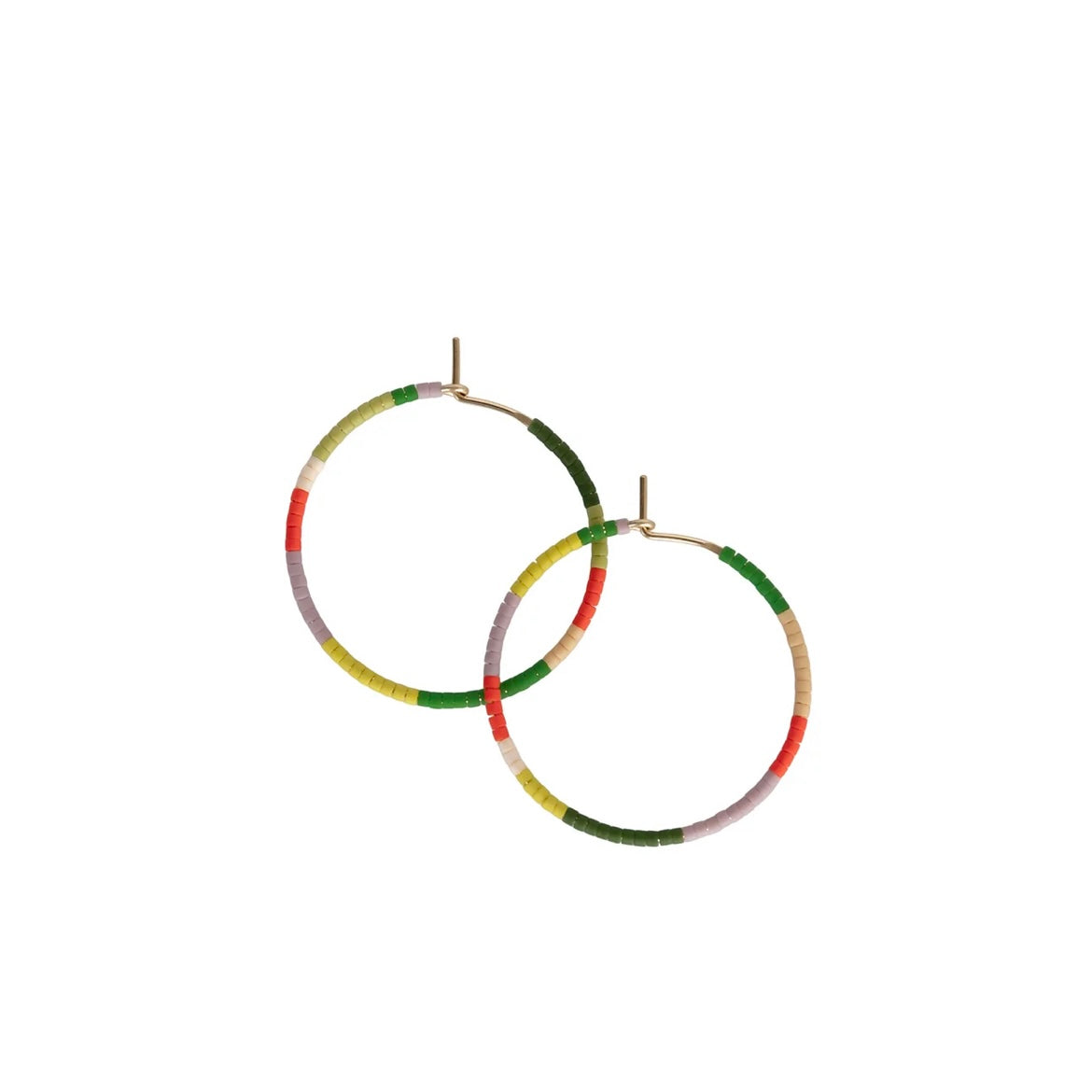 Glass Bead Hoop Earrings - Small