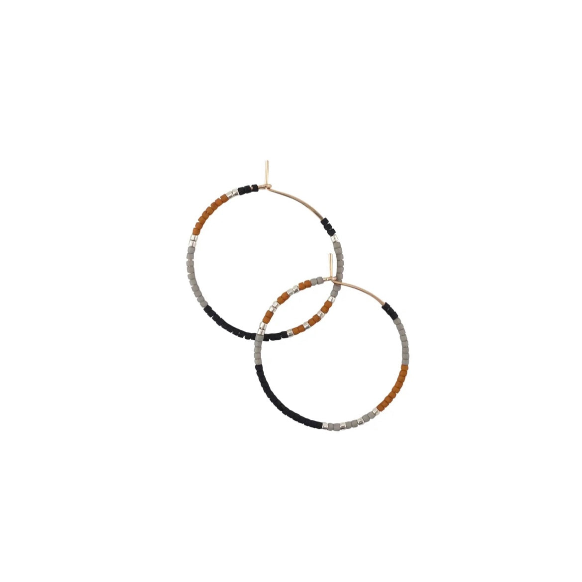 Glass Bead Hoop Earrings - Small