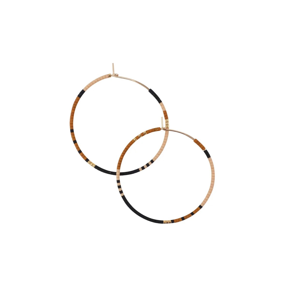 Glass Bead Hoop Earrings - Large