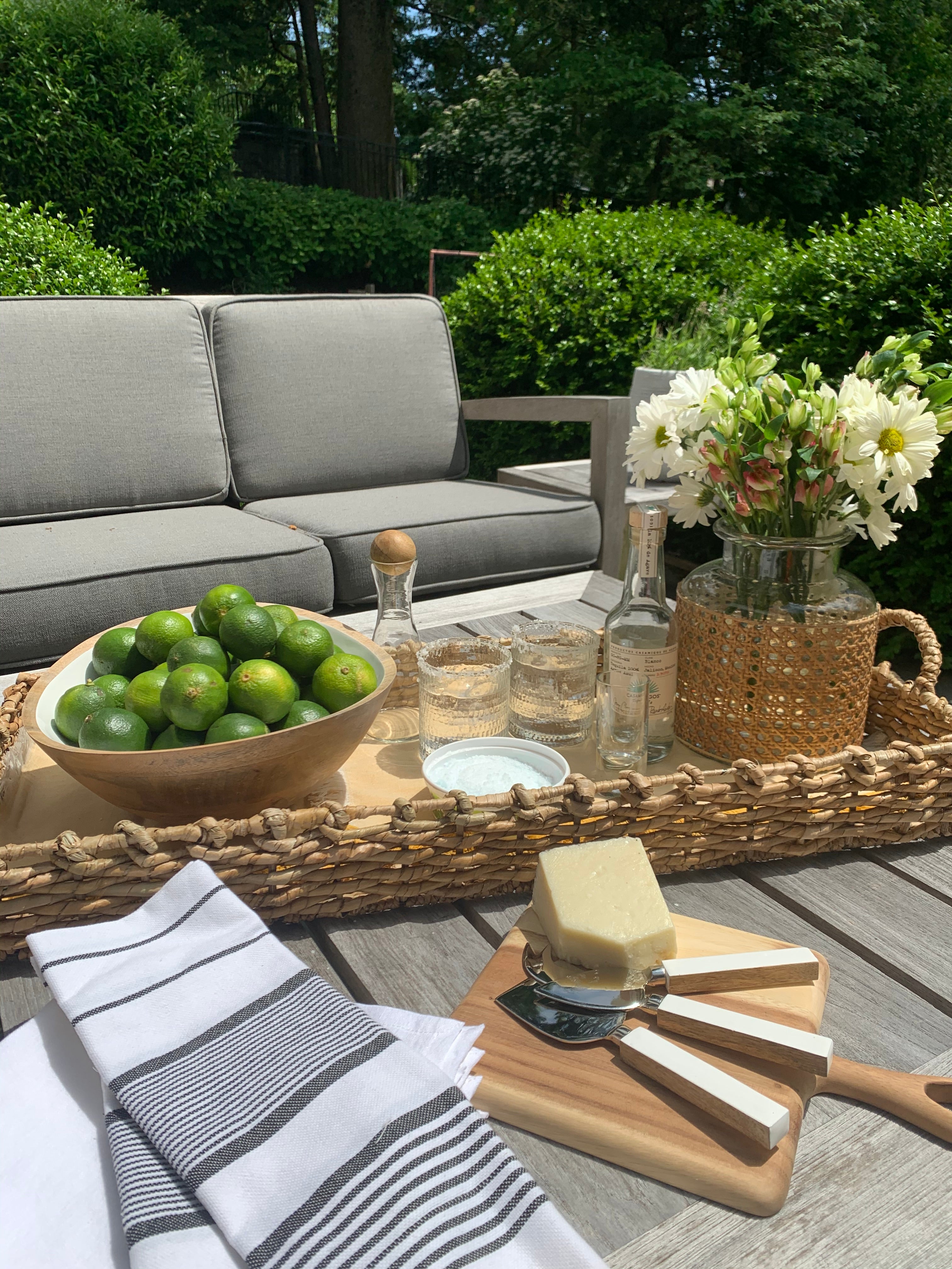 Decorative Seagrass Tray with Handles