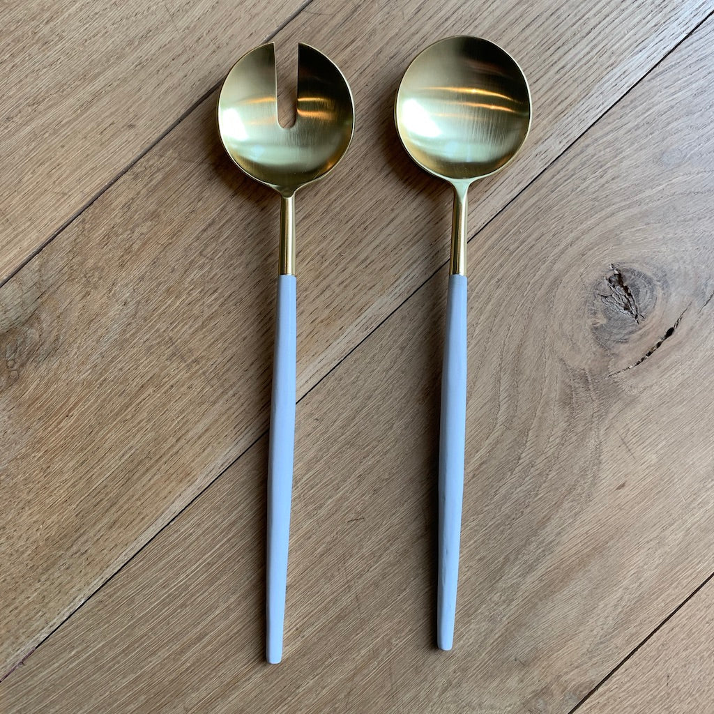 White & Gold Serving Set
