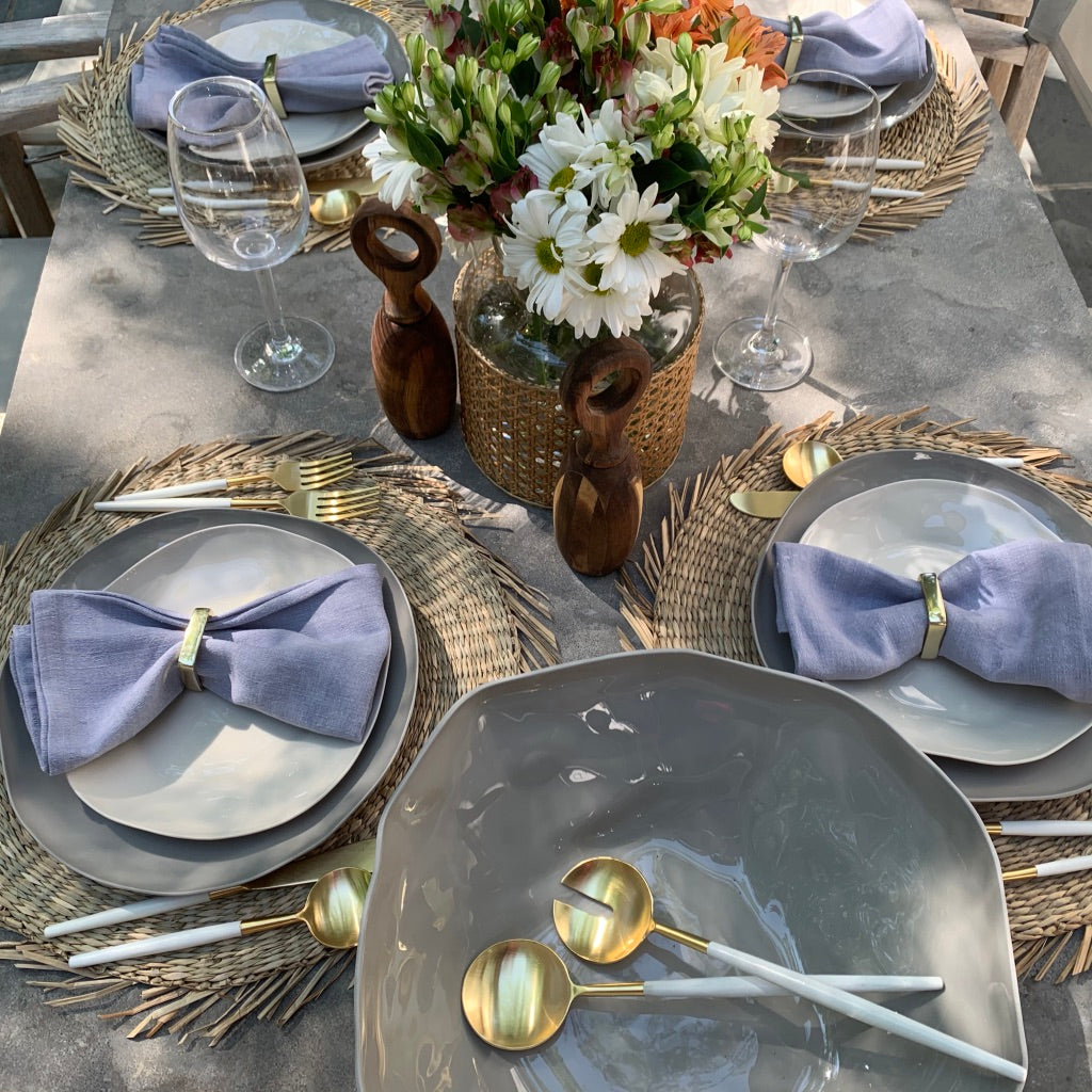 White & Gold Serving Set