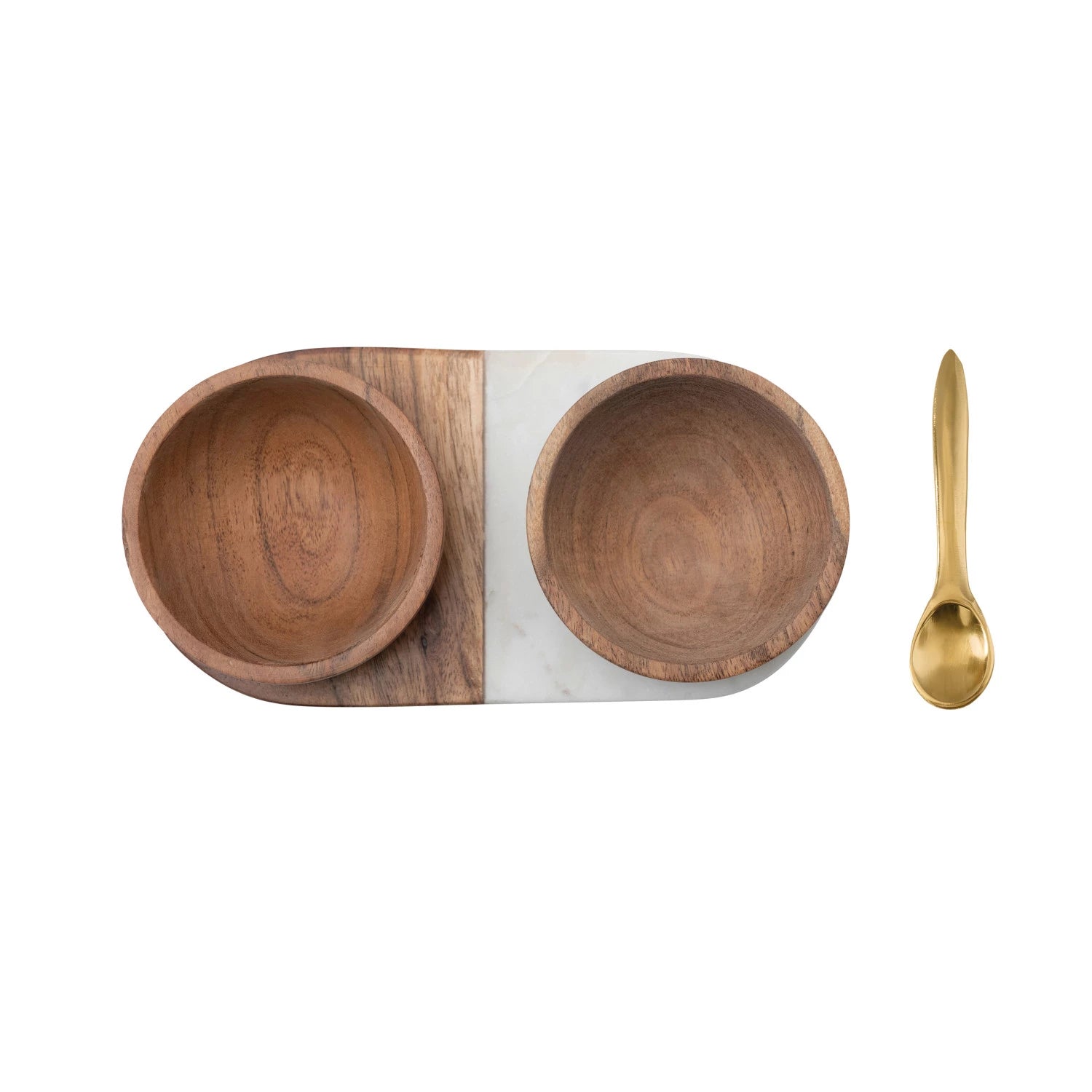 Salt & Pepper Acacia Wood & Marble Tray