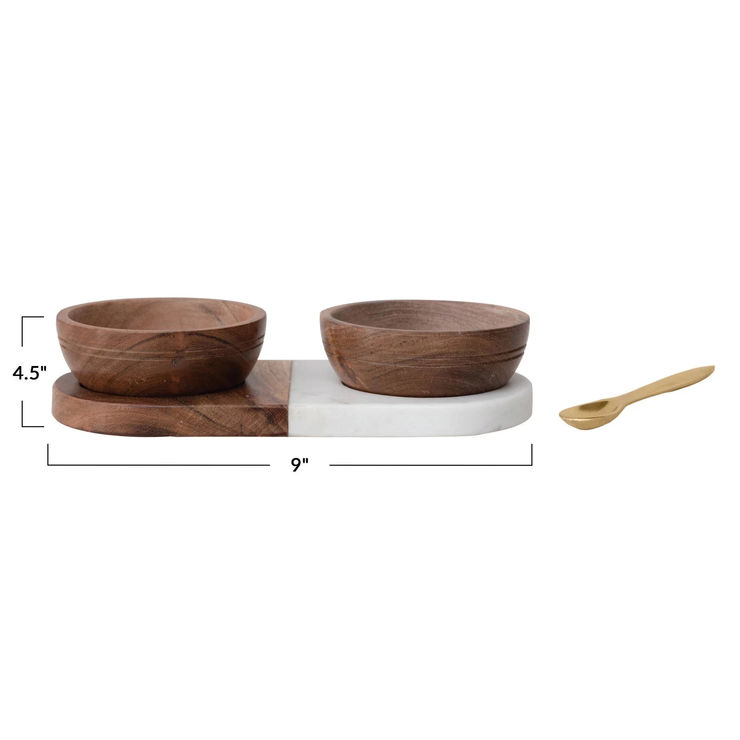 Salt & Pepper Acacia Wood & Marble Tray