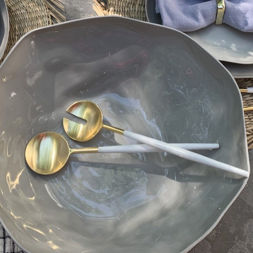 White & Gold Serving Set