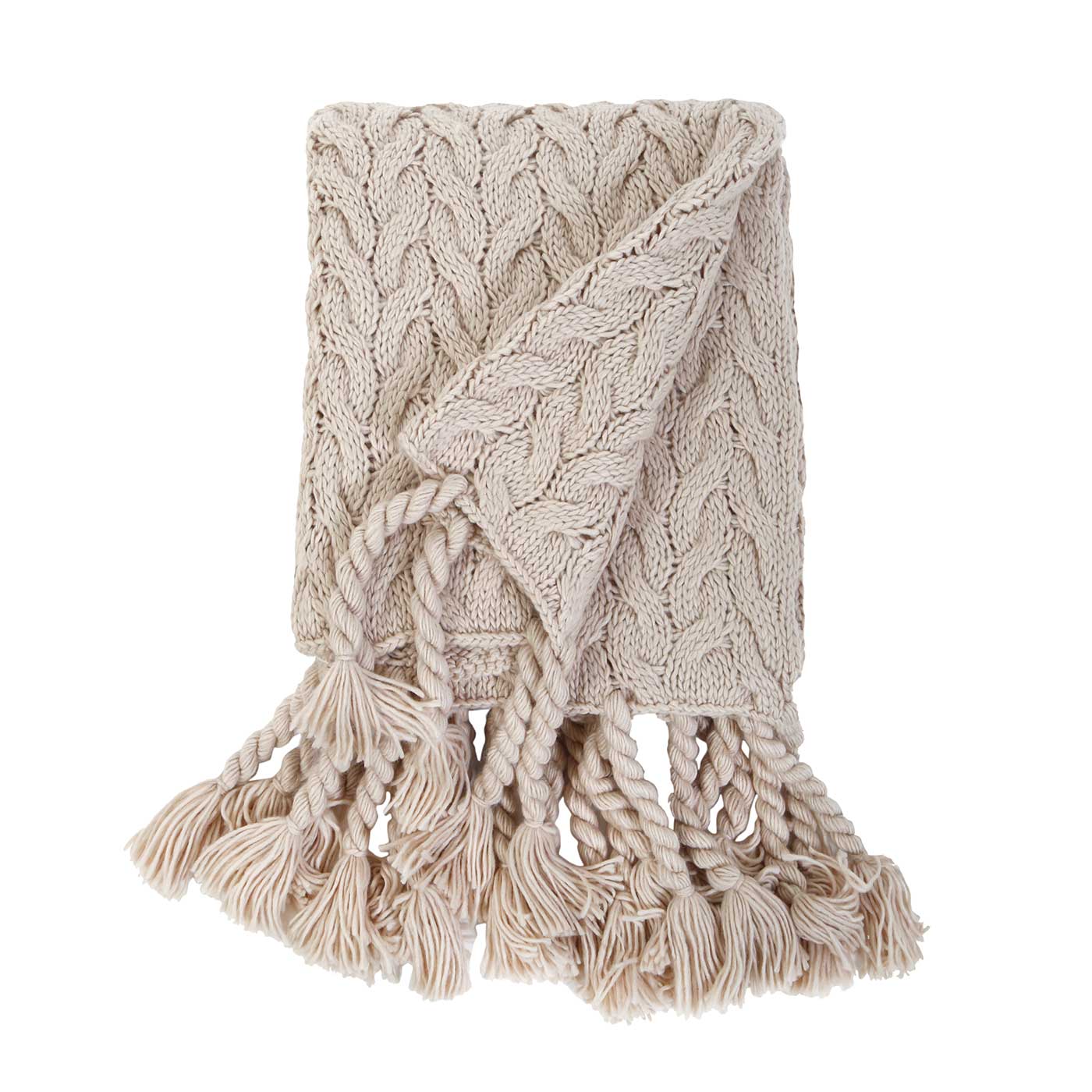 Tassel Throw - Taupe