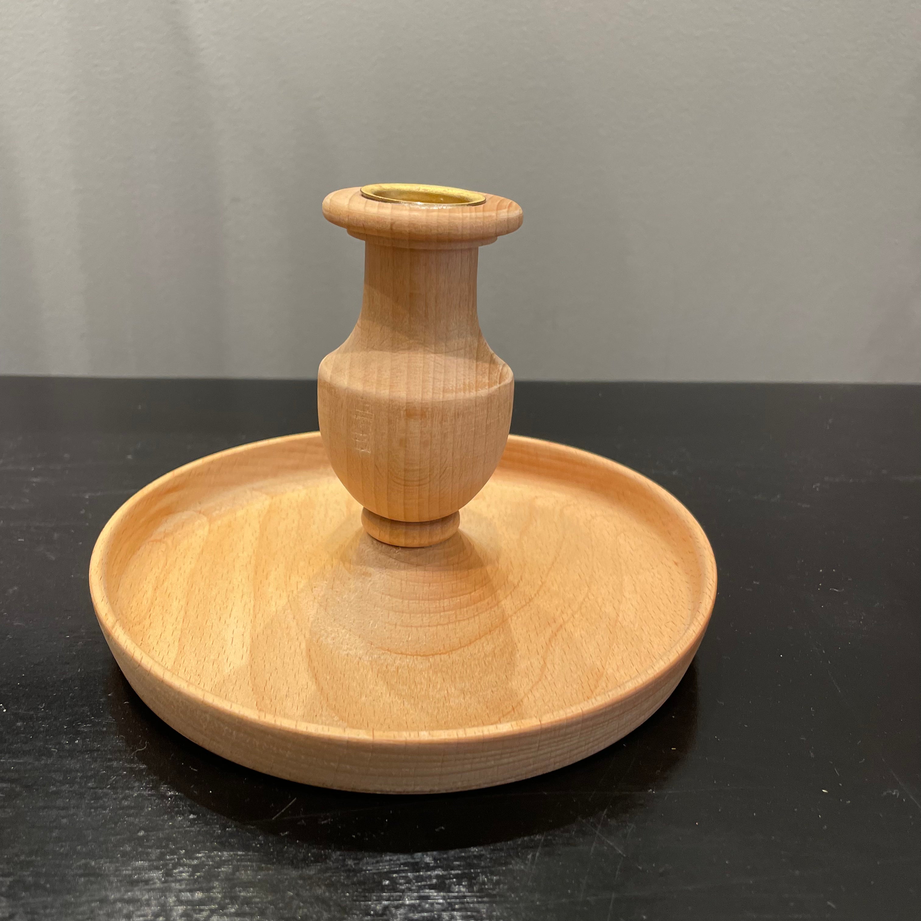 Beechwood Candlestick with Hurricane