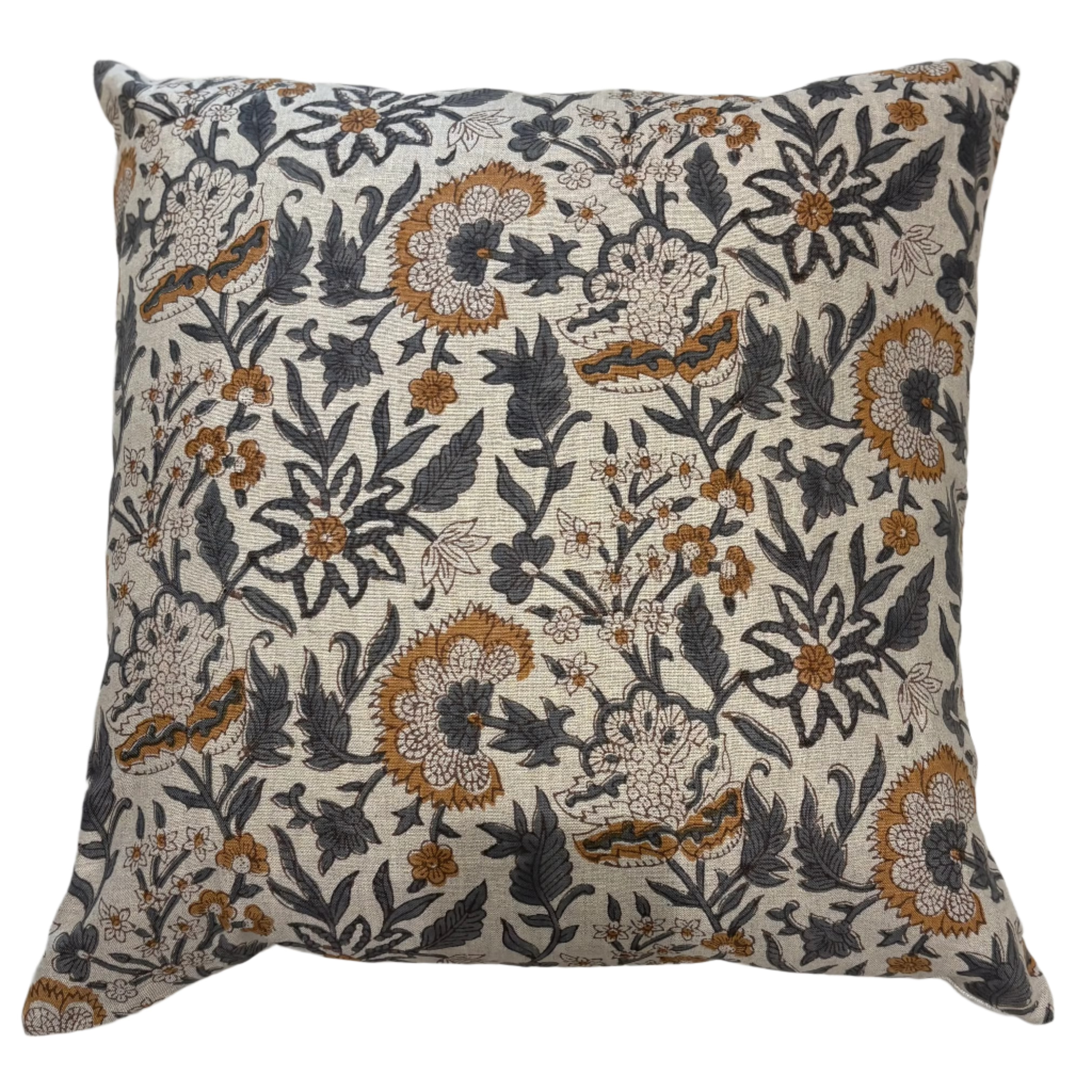 Ivins Block Print Floral Pillow 20" x 20"