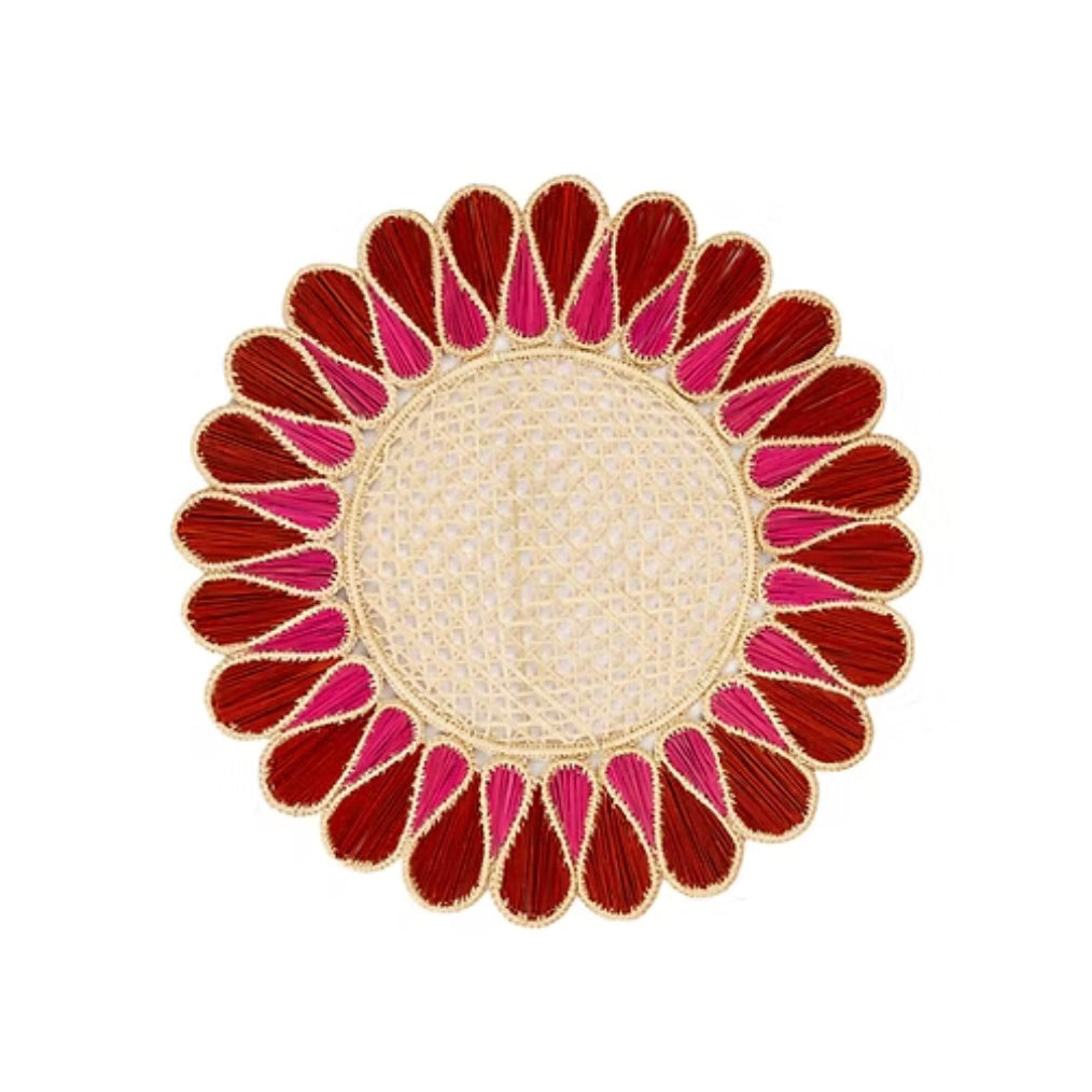Terracotta/Hot Pink Scallop Handwoven Placemats