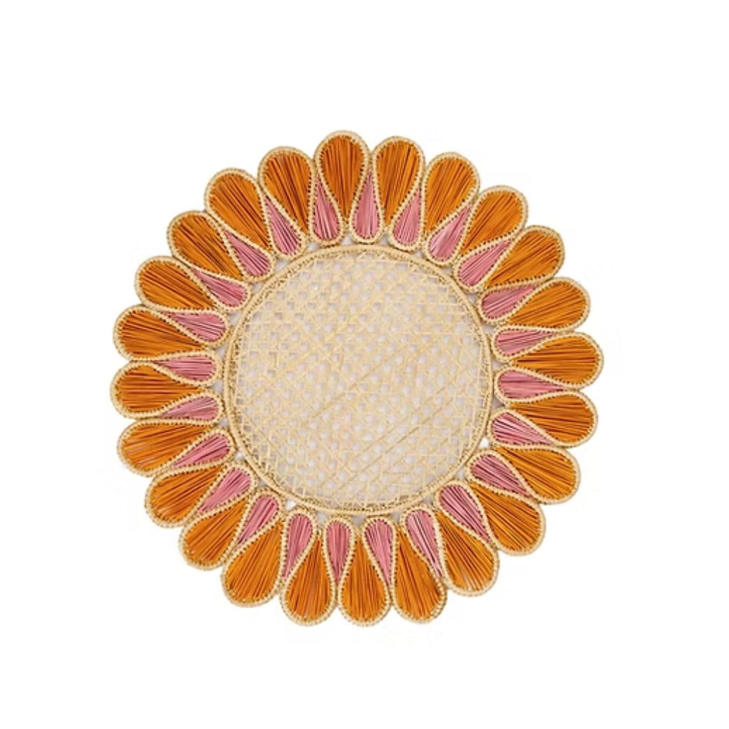Pink/Orange Scallop Handwoven Placemats