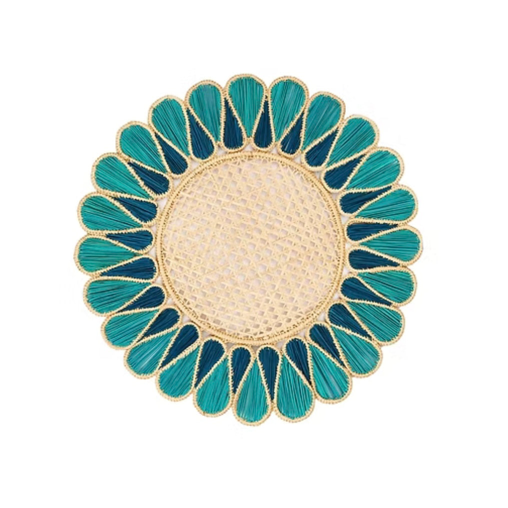 Aquamarine/Turquoise Scallop Handwoven Placemats
