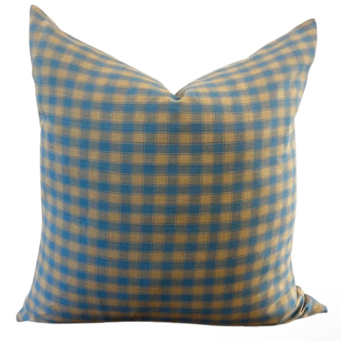 Jaffrey Homestead Check Sky Blue Pillow  20" x 20"