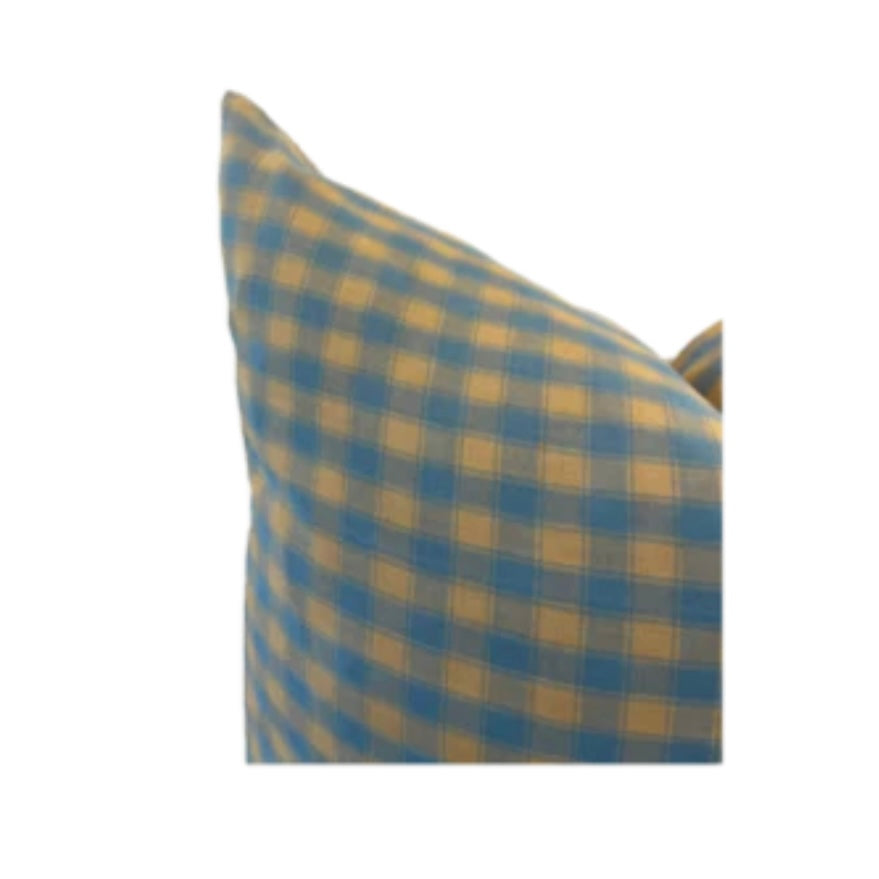 Jaffrey Homestead Check Sky Blue Pillow  20" x 20"