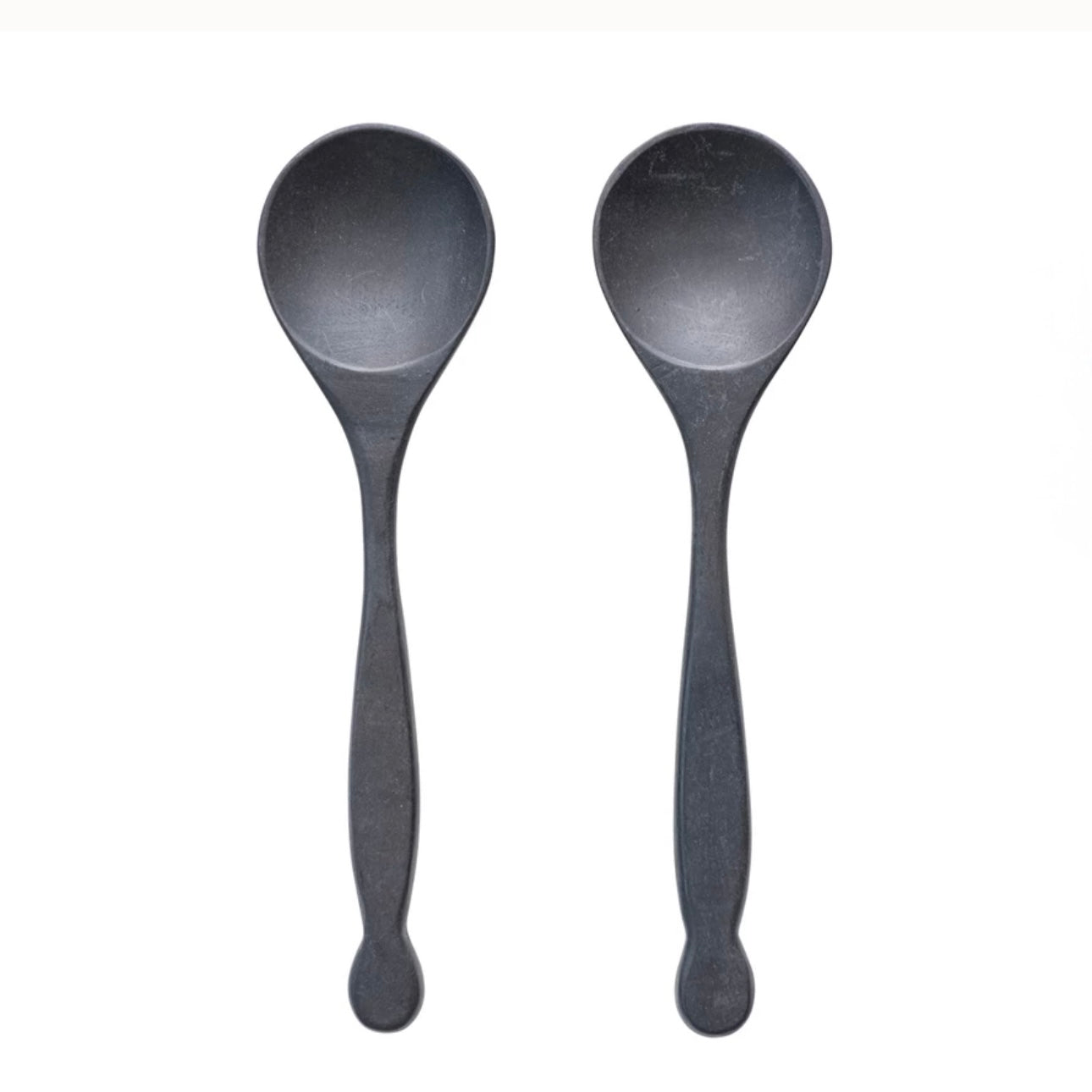 Mango Wood Salad Servers, Black, Set of 2