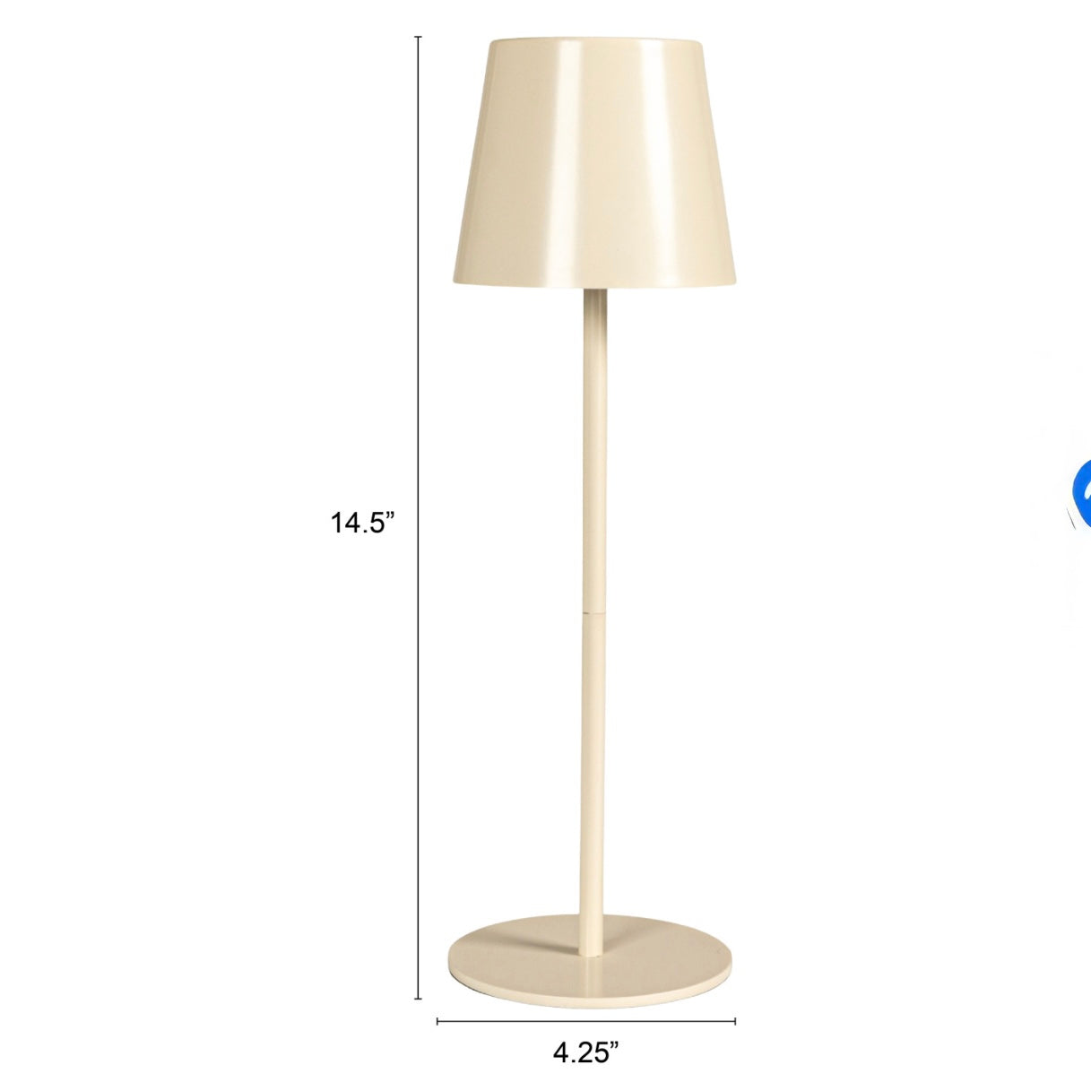 Metal LED Table Lamp with Touch Sensor Ivory
