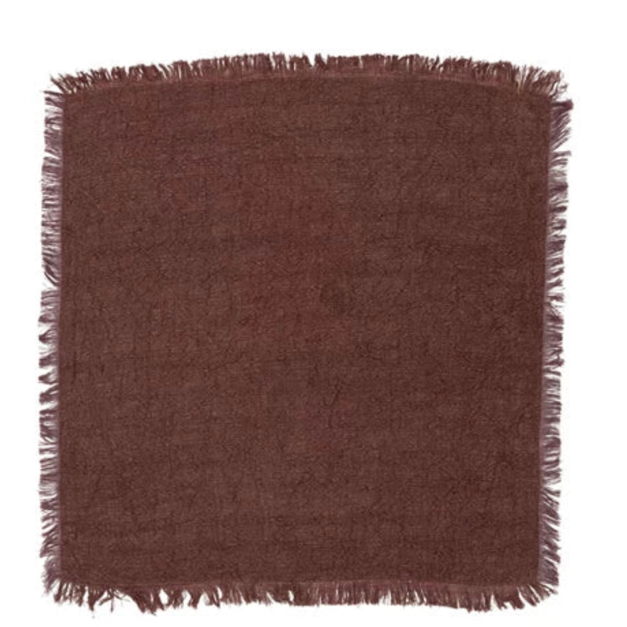 Stonewashed Linen Napkins w/ Fringe, Aubergine