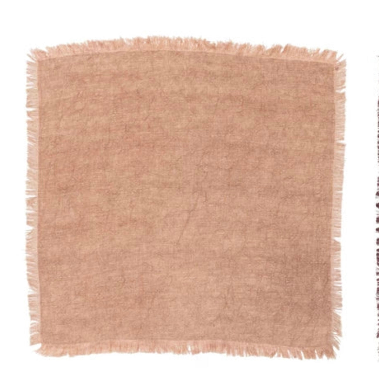 Stonewashed Linen Napkins w/ Fringe, Putty