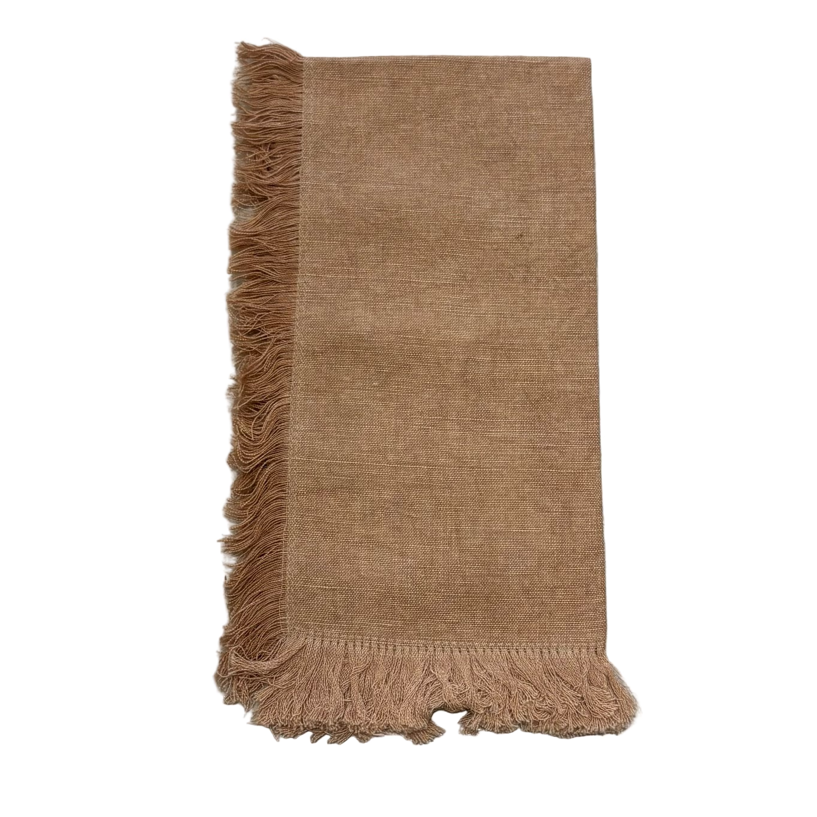 Stonewashed Linen Napkins w/ Fringe, Putty