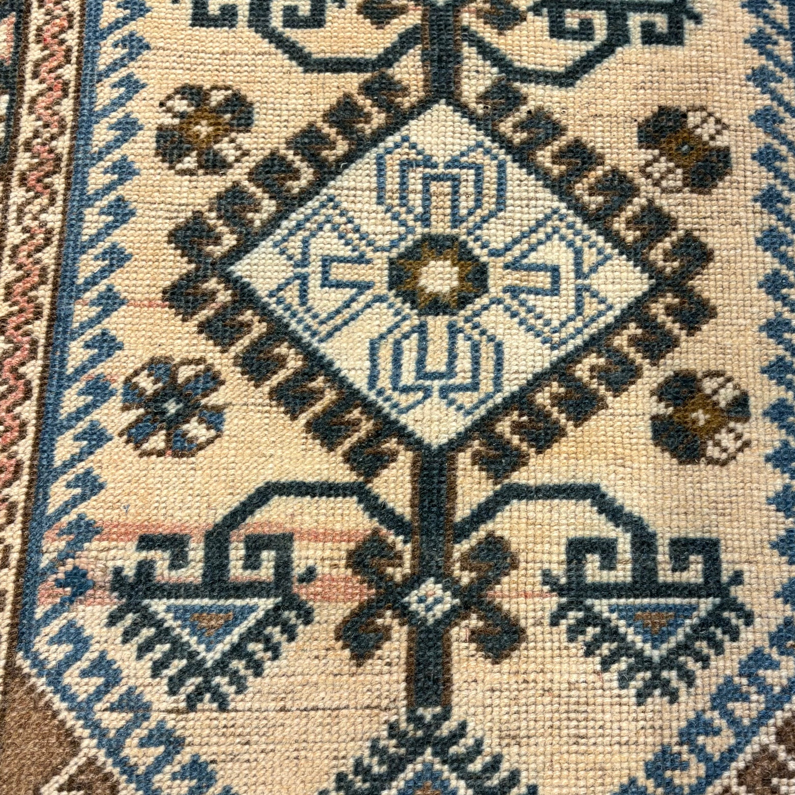 Vintage Beige / Blue  / Pink Oushak Rug