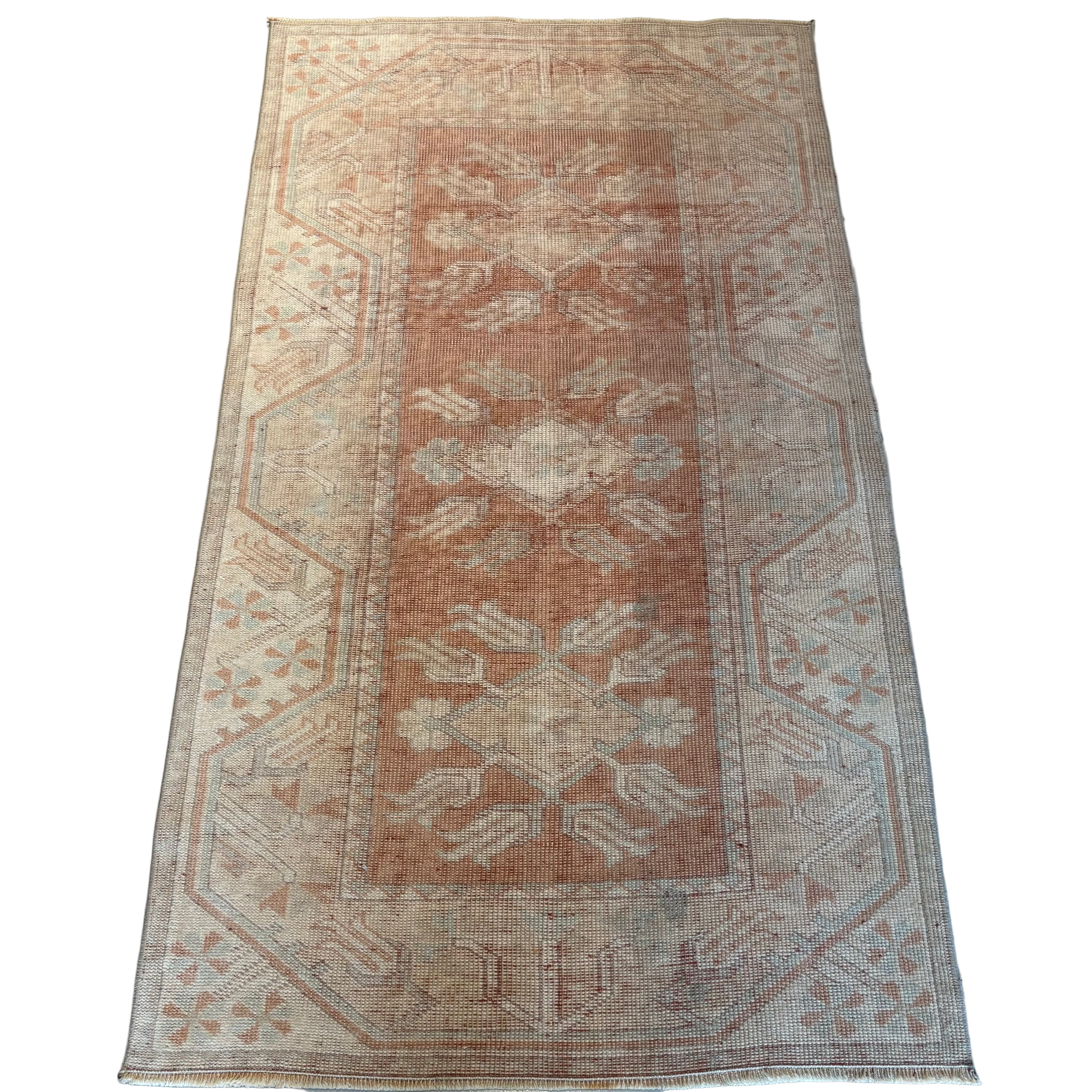 Vintage Red / Beige / Blue  Oushak Rug