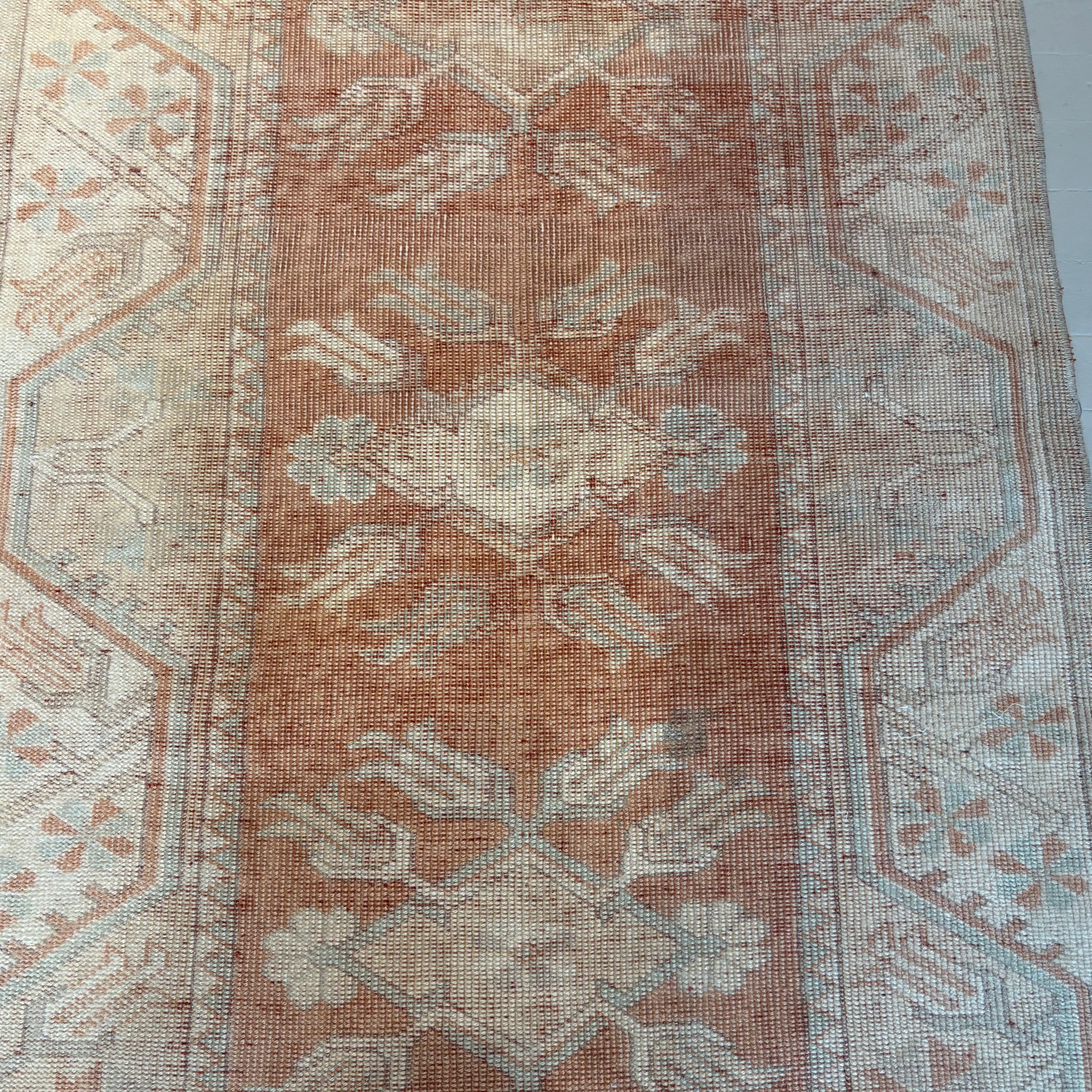 Vintage Red / Beige / Blue  Oushak Rug