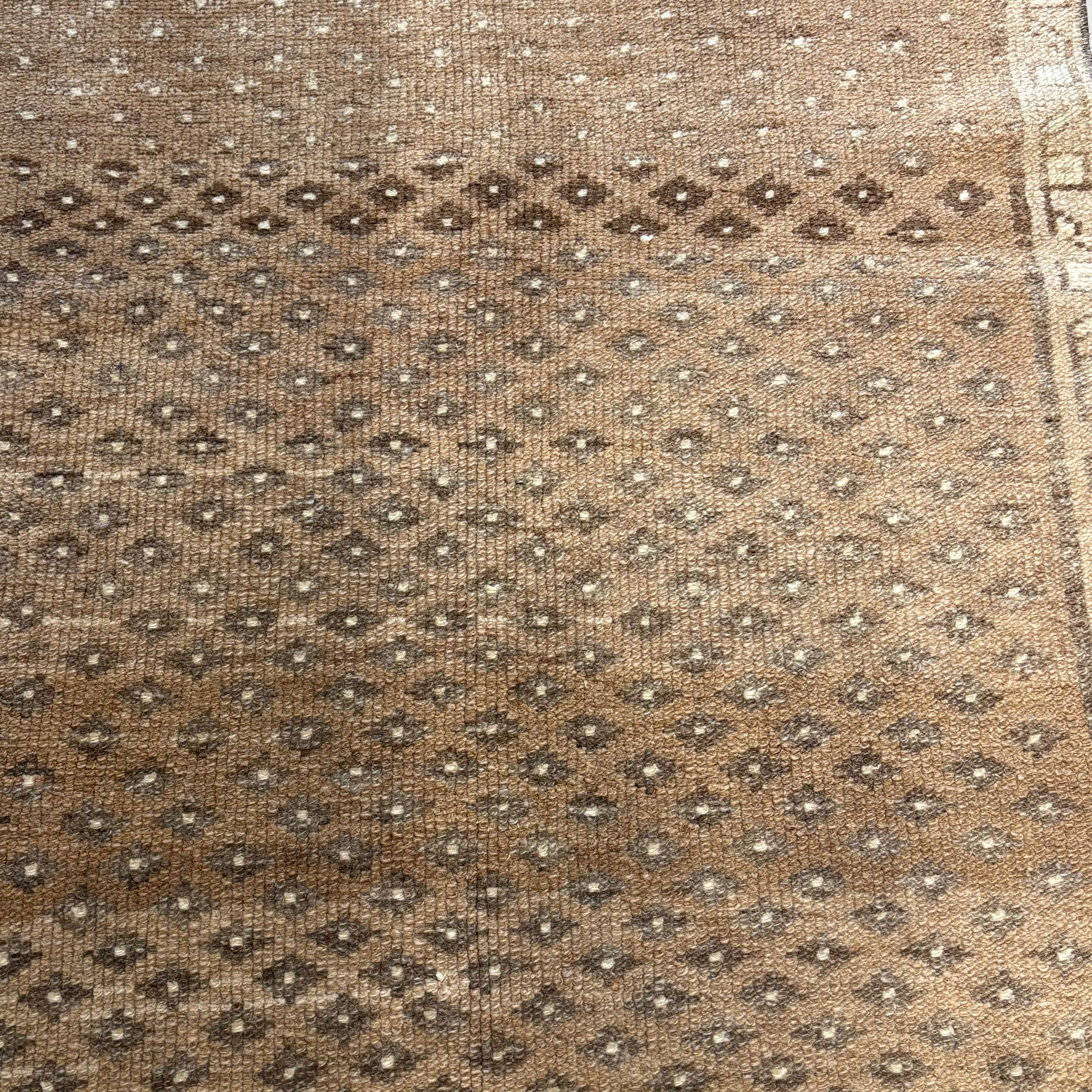 Vintage Beige / Brown / Cream Oushak Runner