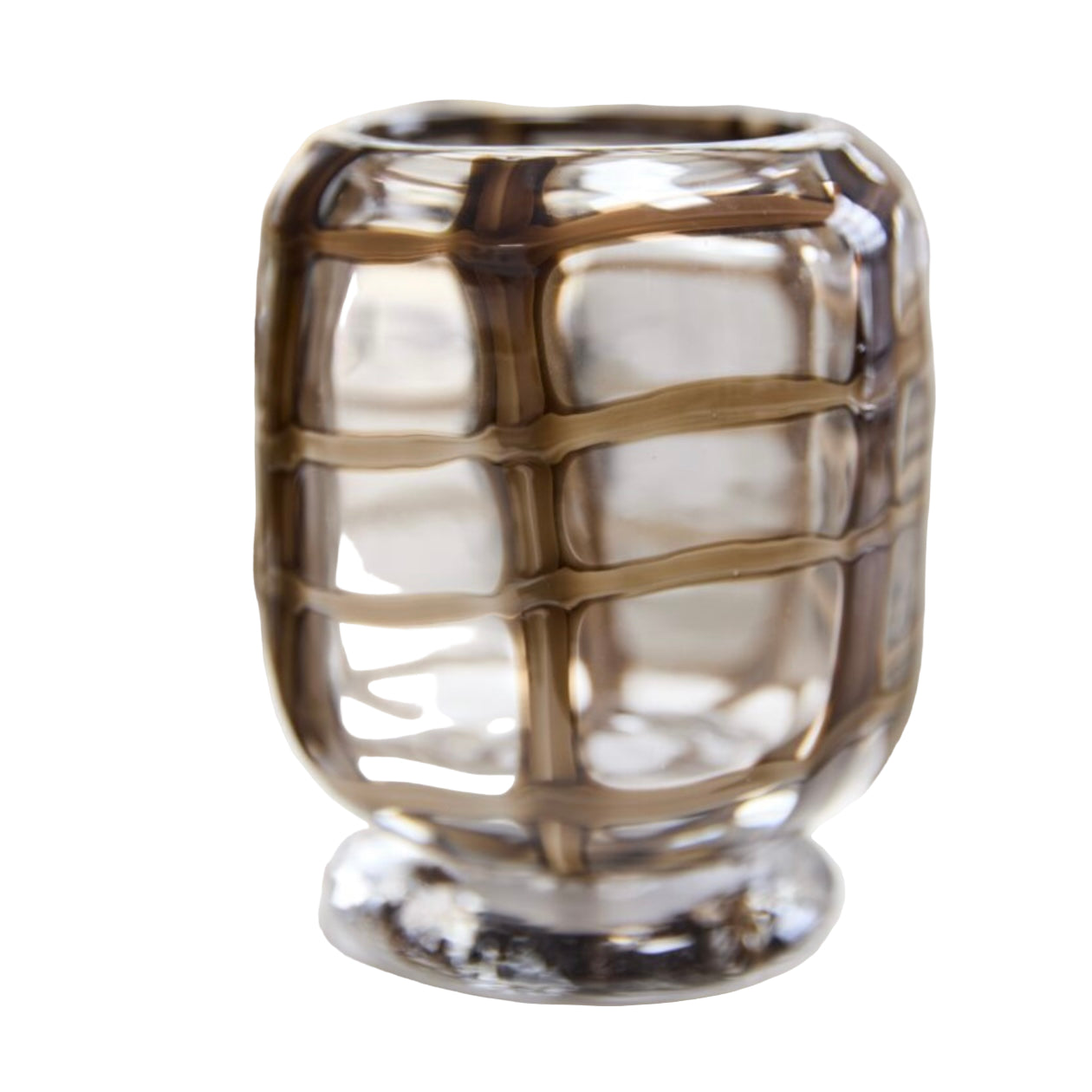 Glass Brown Stripe Vase