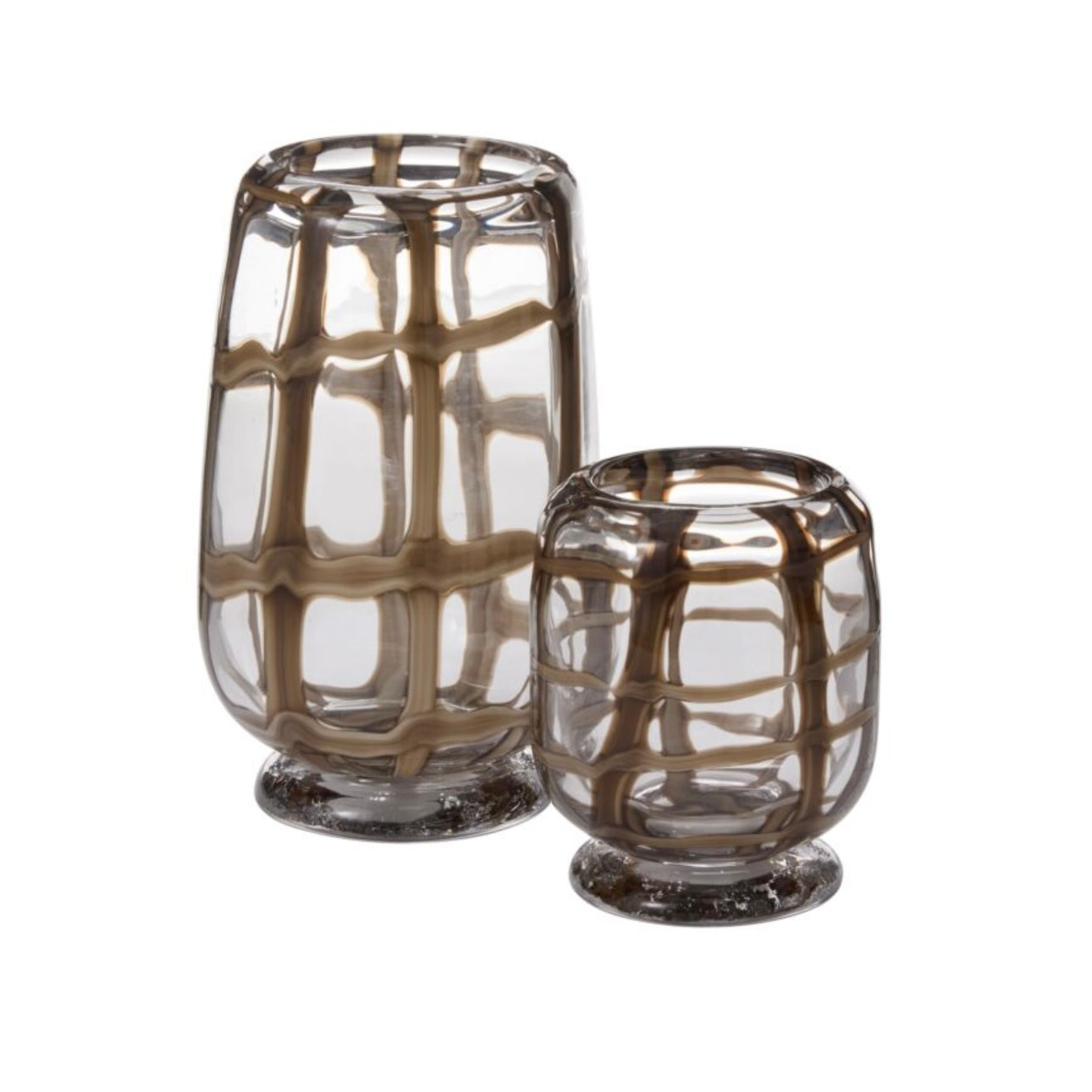 Glass Brown Stripe Vase