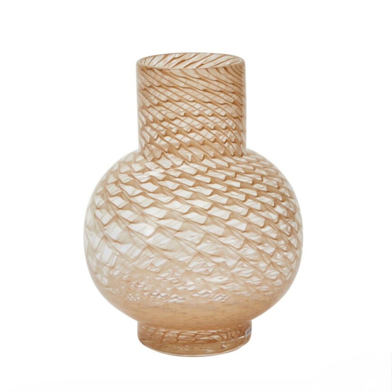 Tan Pattern Glass Vase