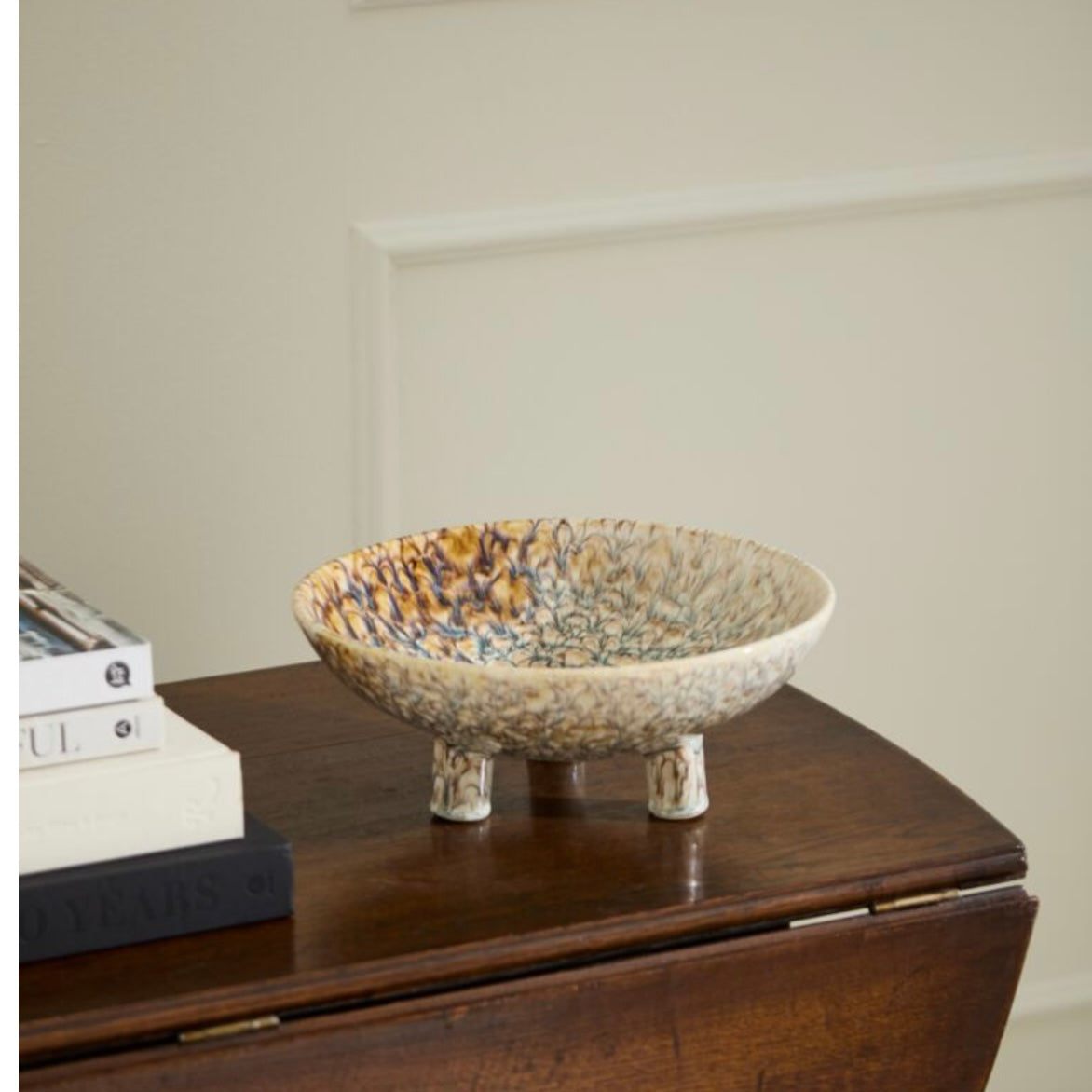 Glossy Ceramic Footed Bowl