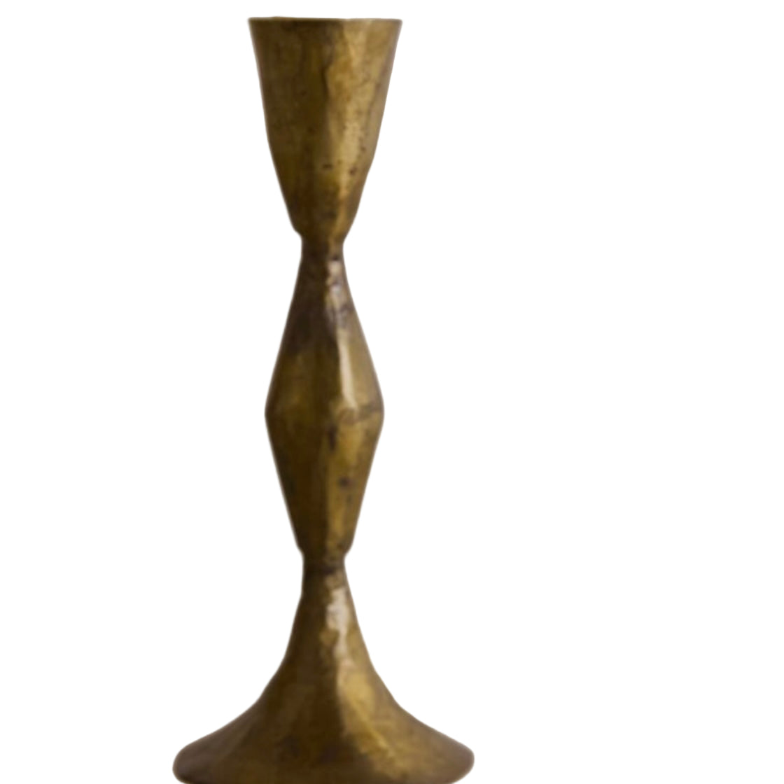 Antique Hammered Metal Candlestick - Medium
