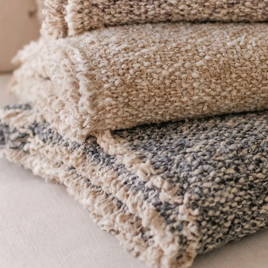 Contrast Boucle Throw