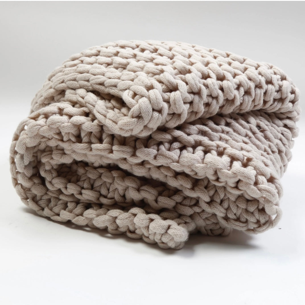 Hand Knit Loop Throw