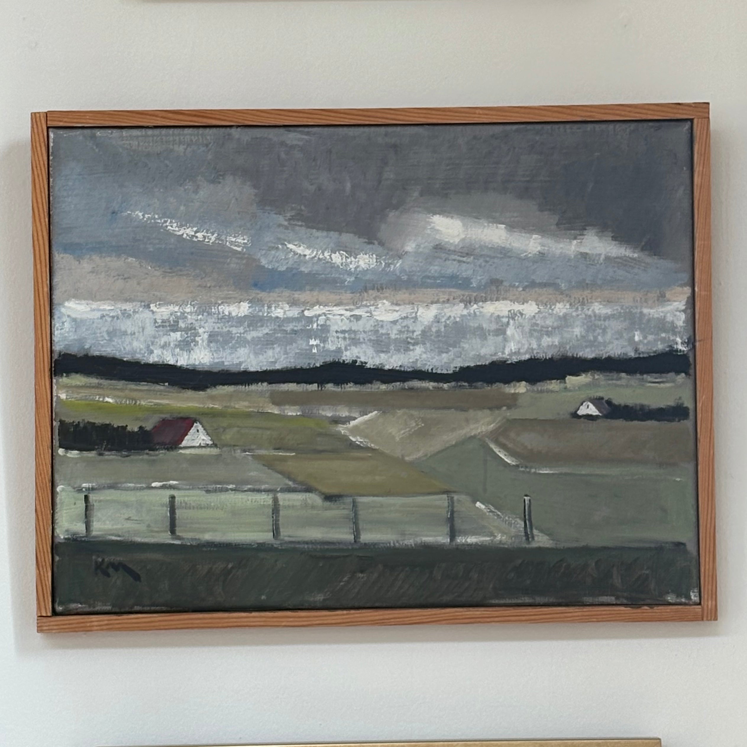 Original Mid Century Vintage Danish Landscape Oil Painting