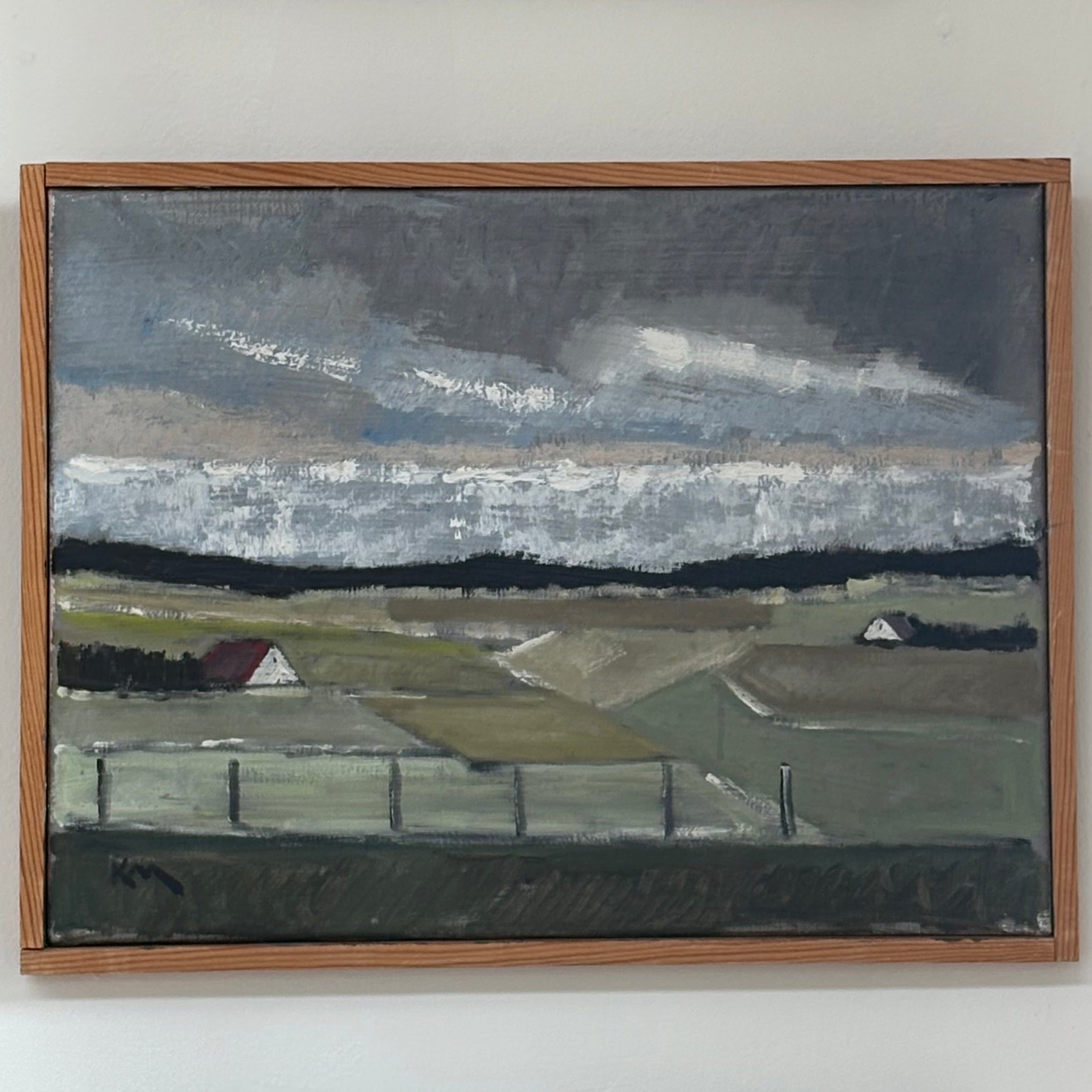 Original Mid Century Vintage Danish Landscape Oil Painting
