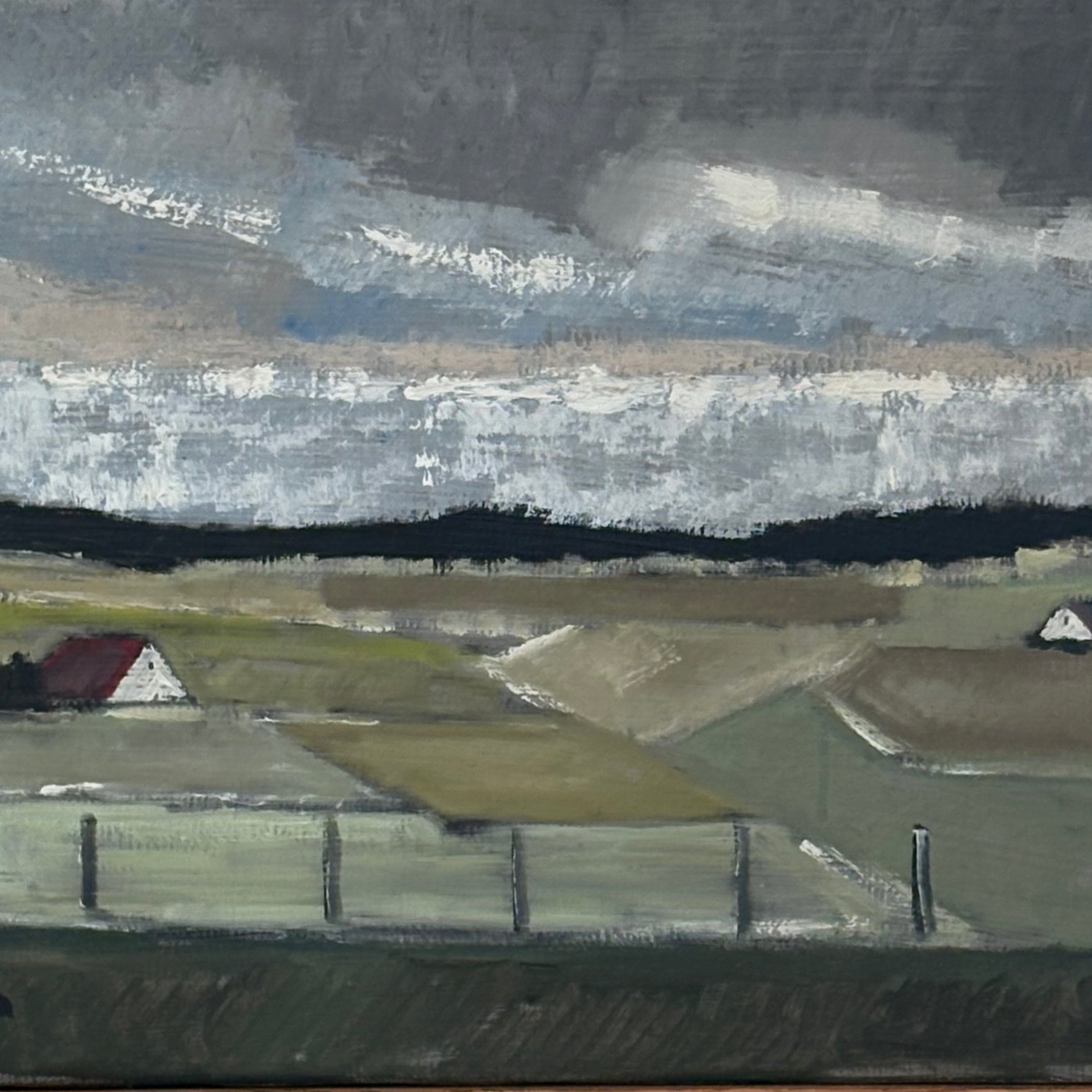 Original Mid Century Vintage Danish Landscape Oil Painting