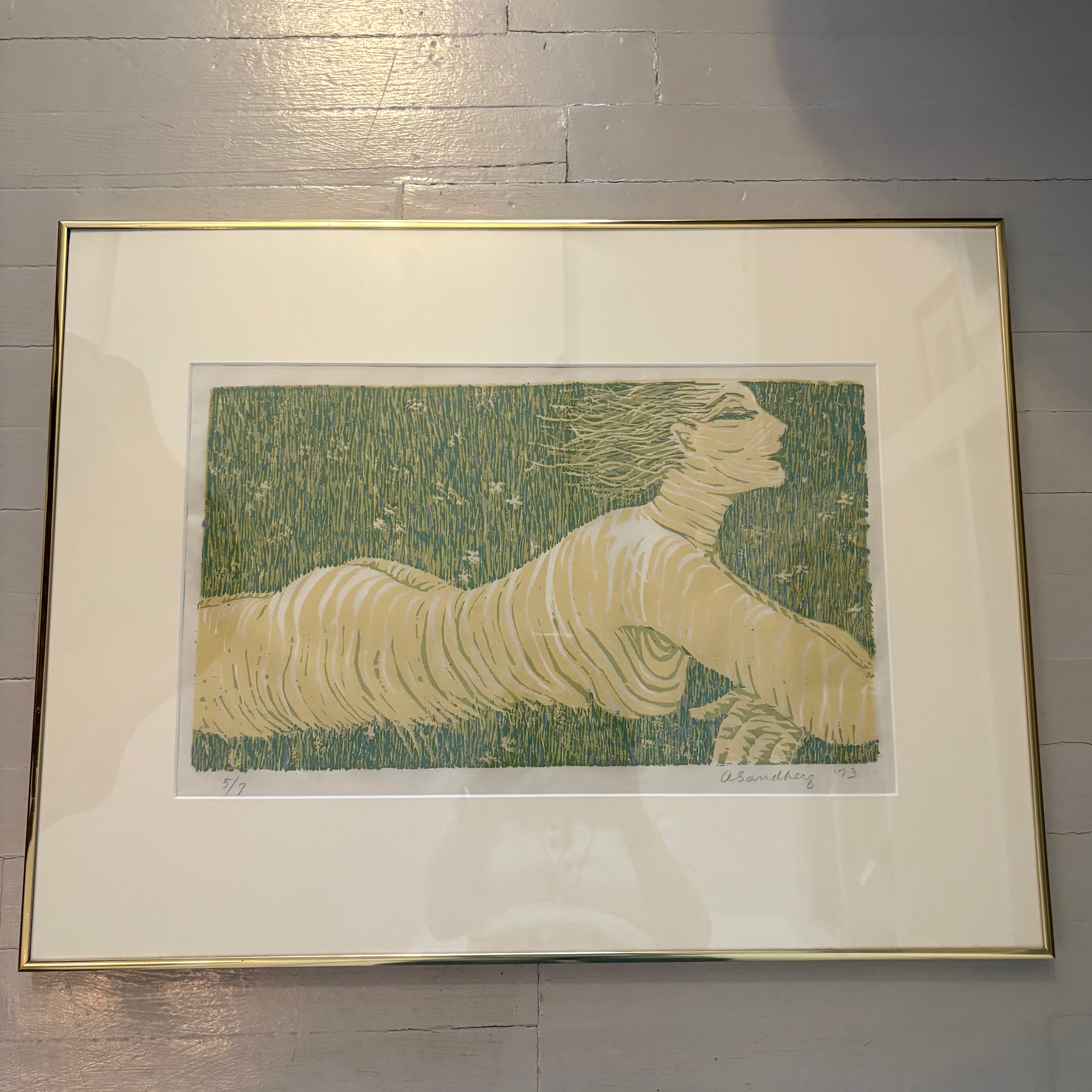 1973 A. Sandberg Woman Basking in the Sun