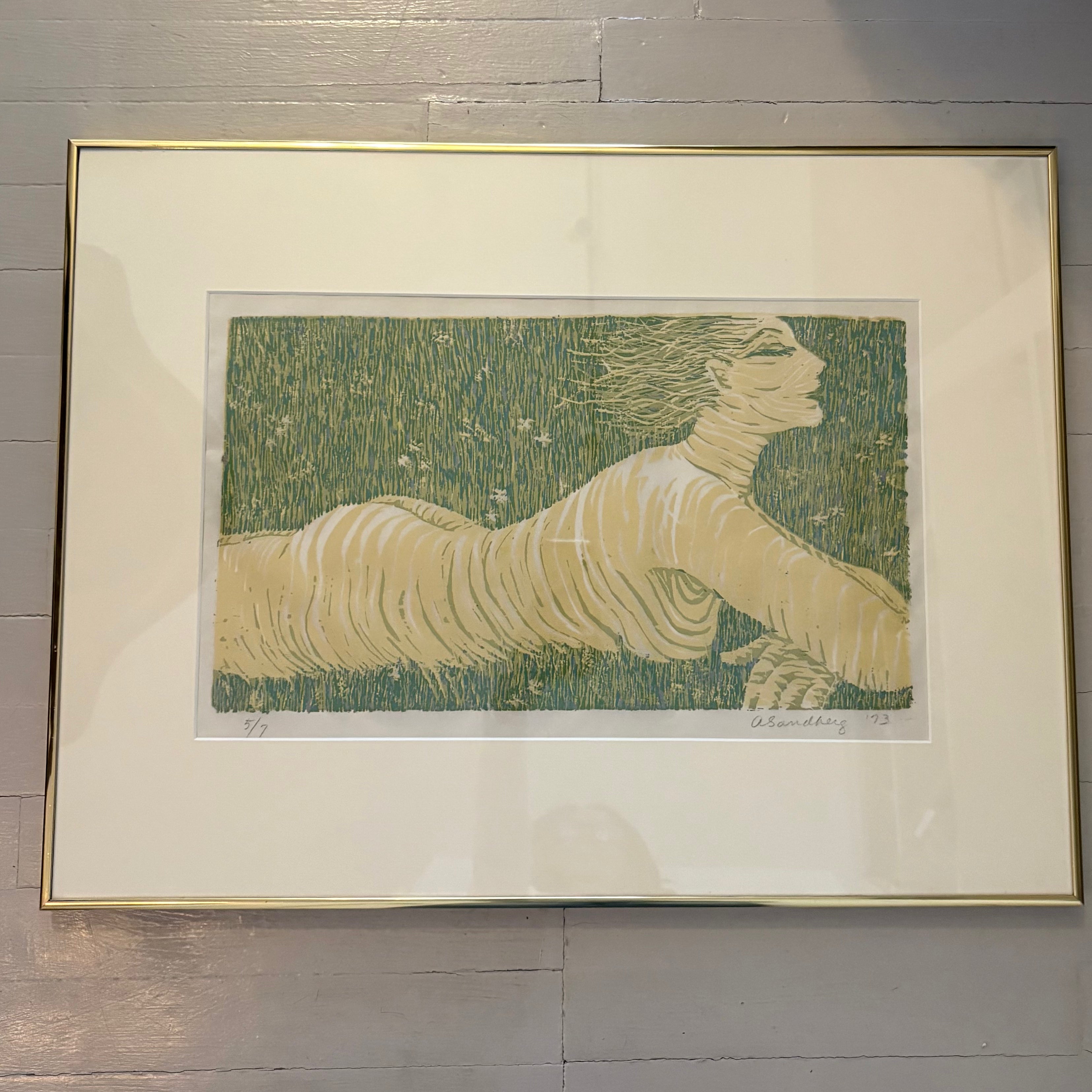1973 A. Sandberg Woman Basking in the Sun