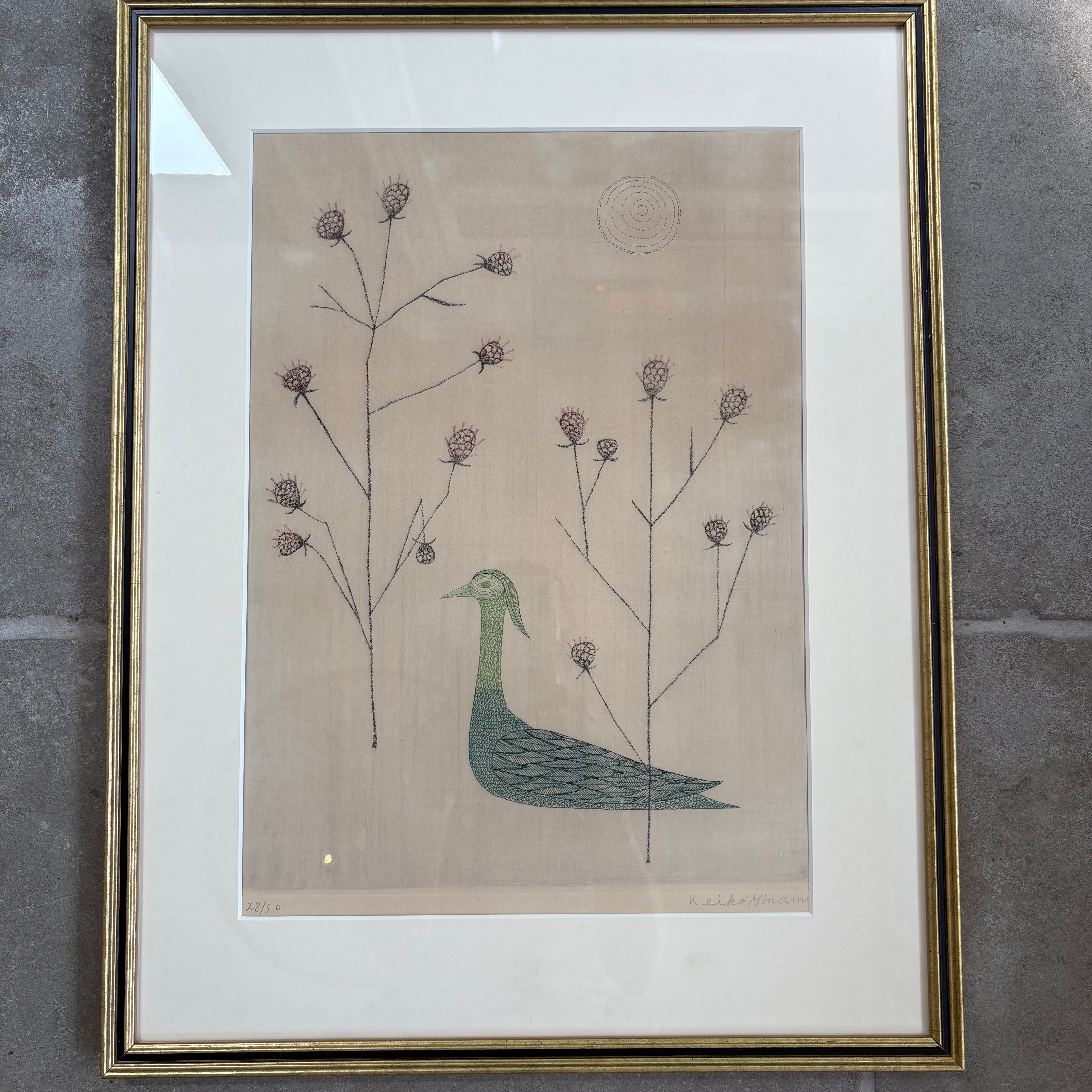 Japanese  "Grass and Birds" 1962