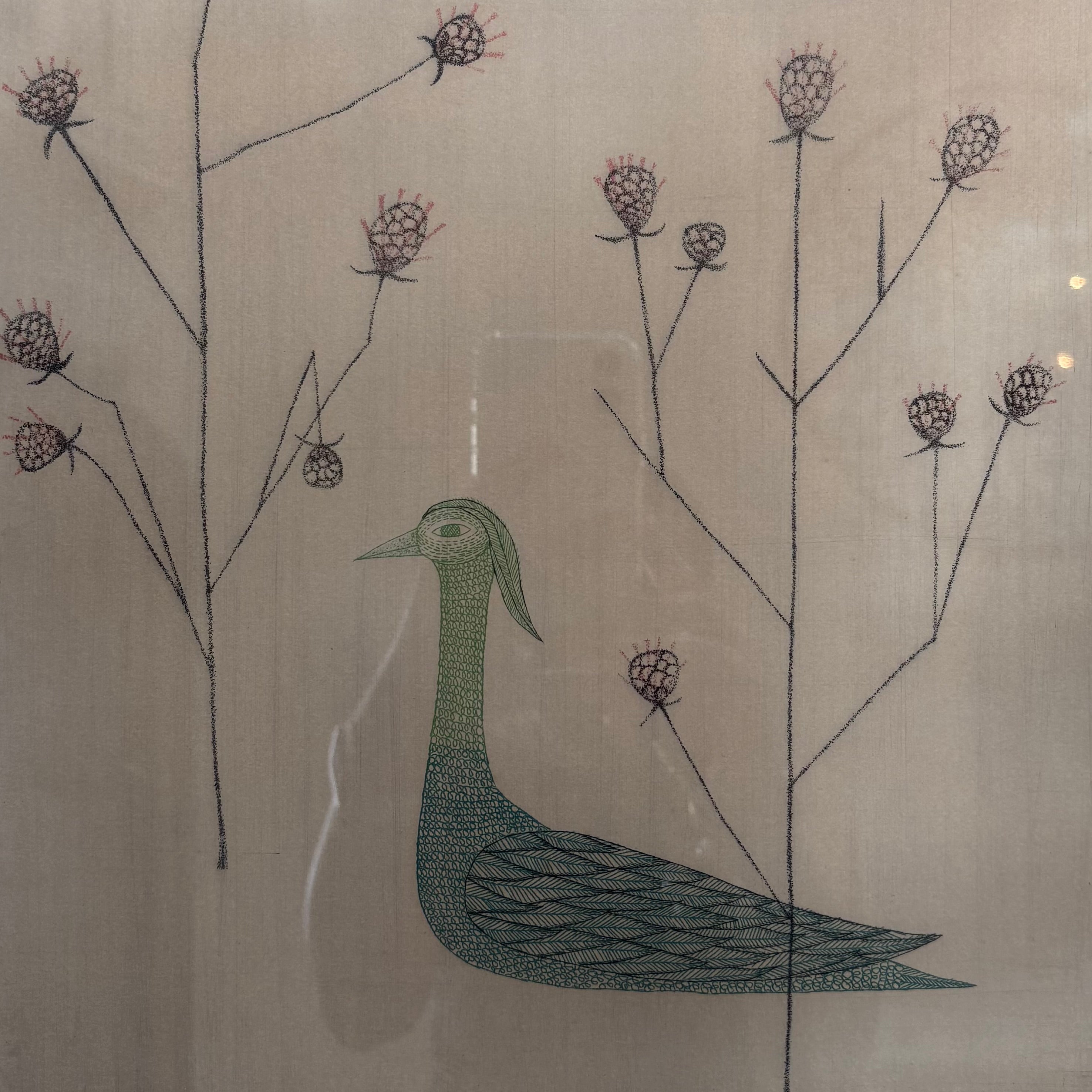 Japanese  "Grass and Birds" 1962