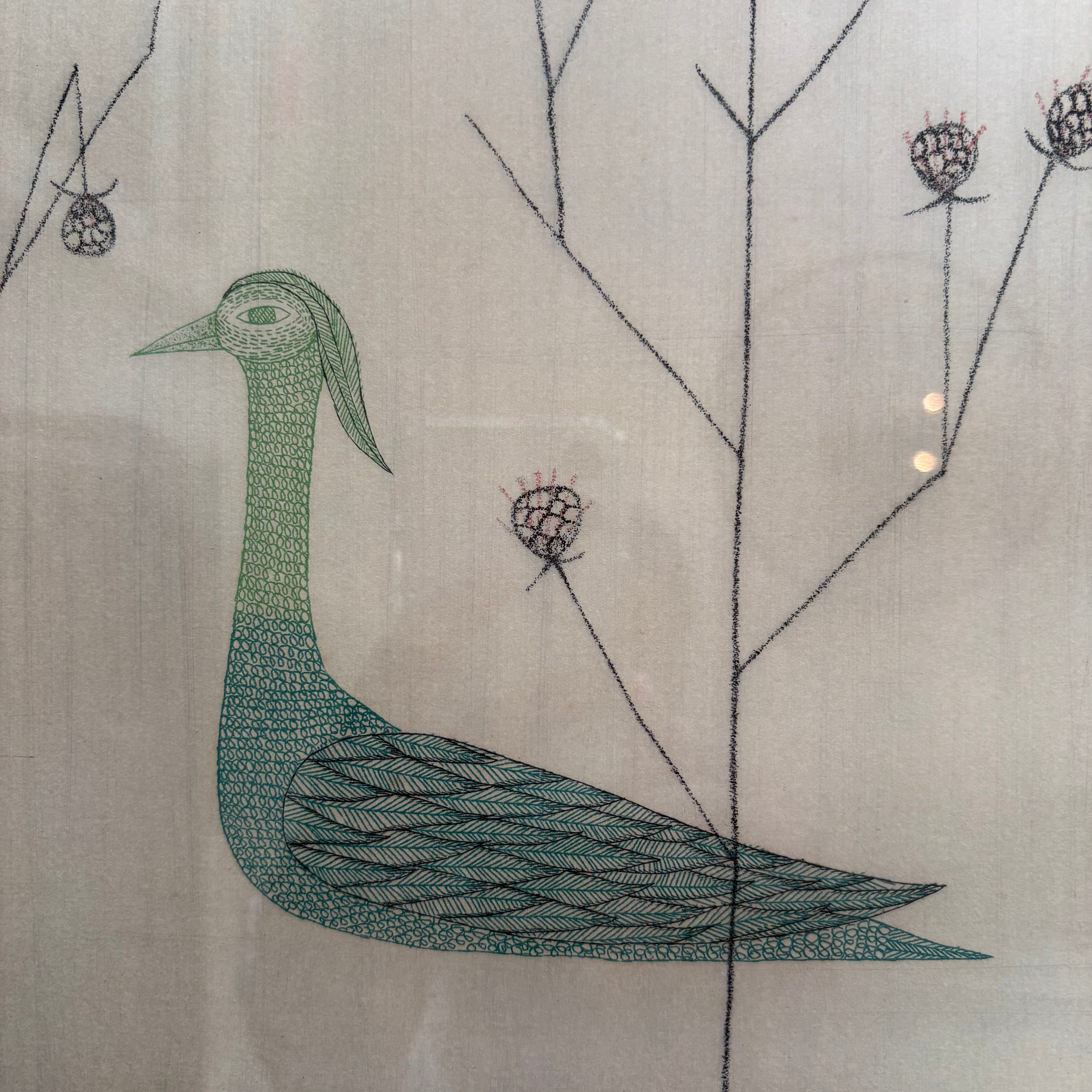Japanese  "Grass and Birds" 1962