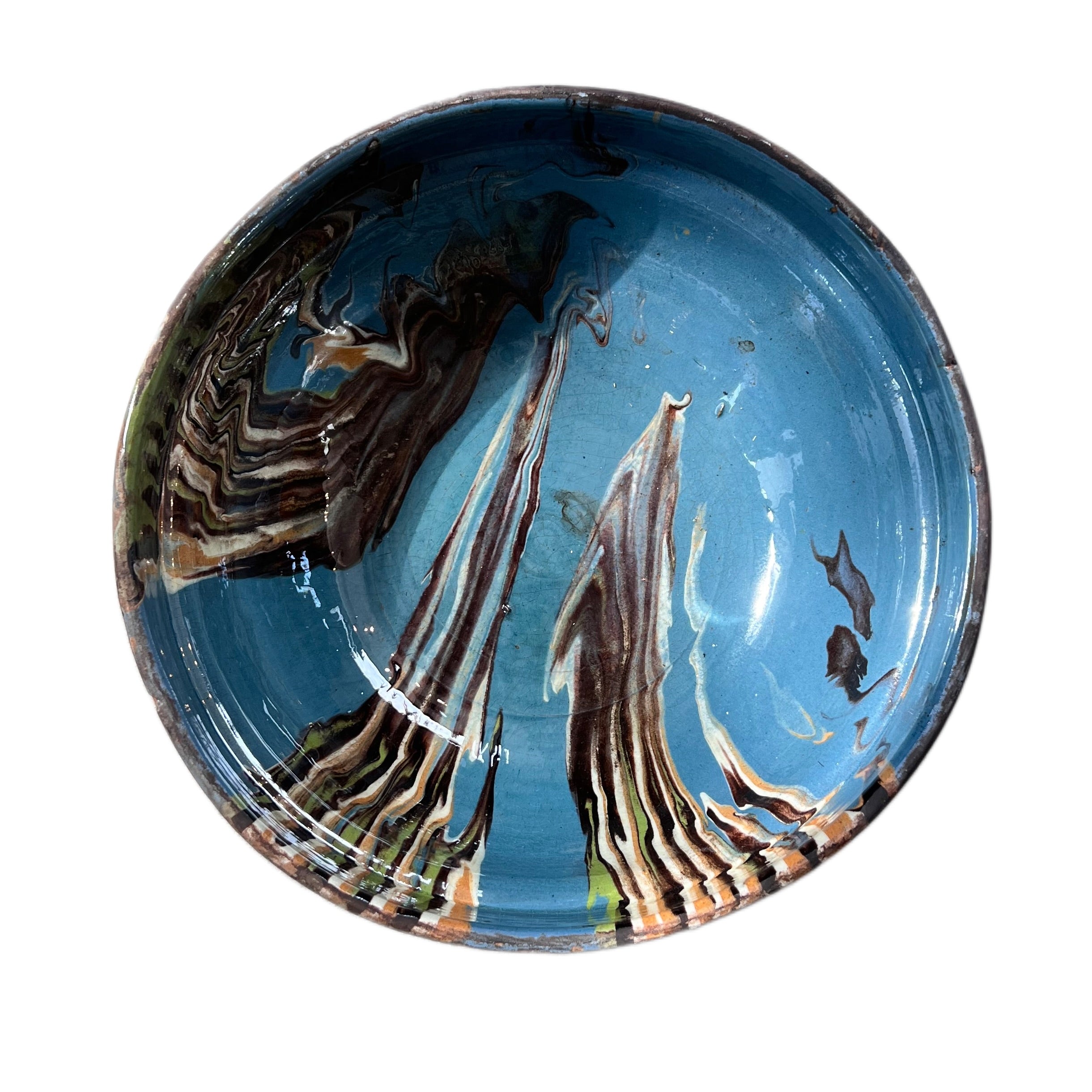 Marbelized Blue Cottage Bowl