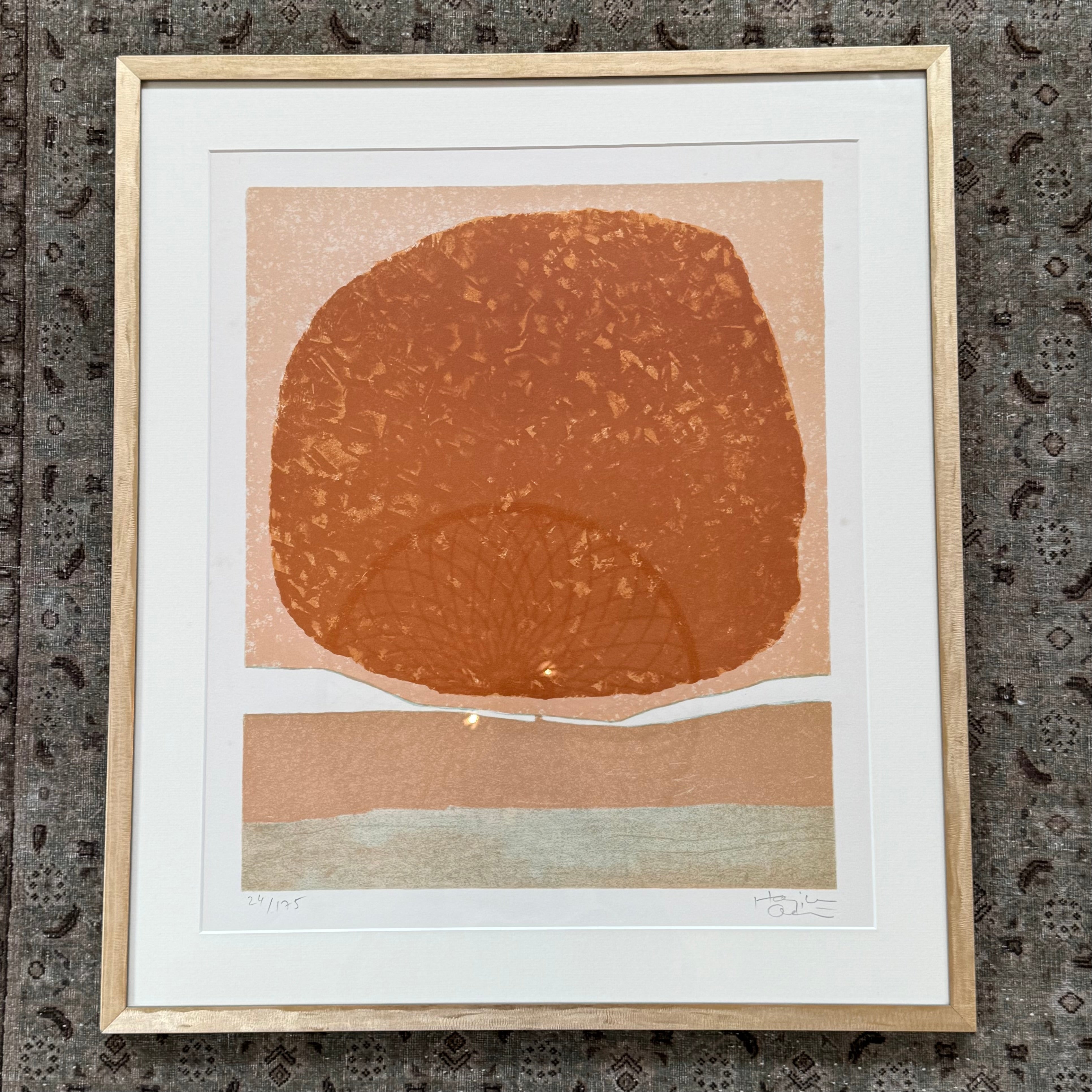 Sunset Abstract Lithograph - 1970's