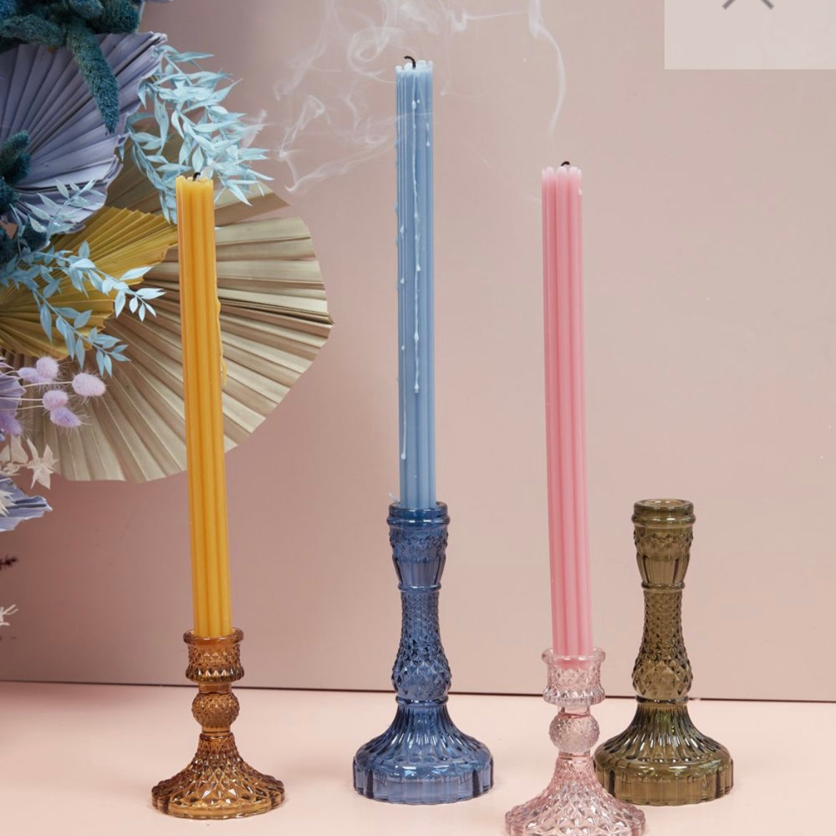 Decorative Glass Candlestick Holders