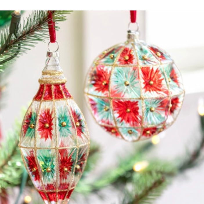 Starburst Pattern Glass Ornament