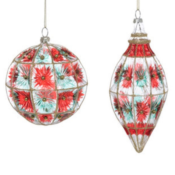 Starburst Pattern Glass Ornament